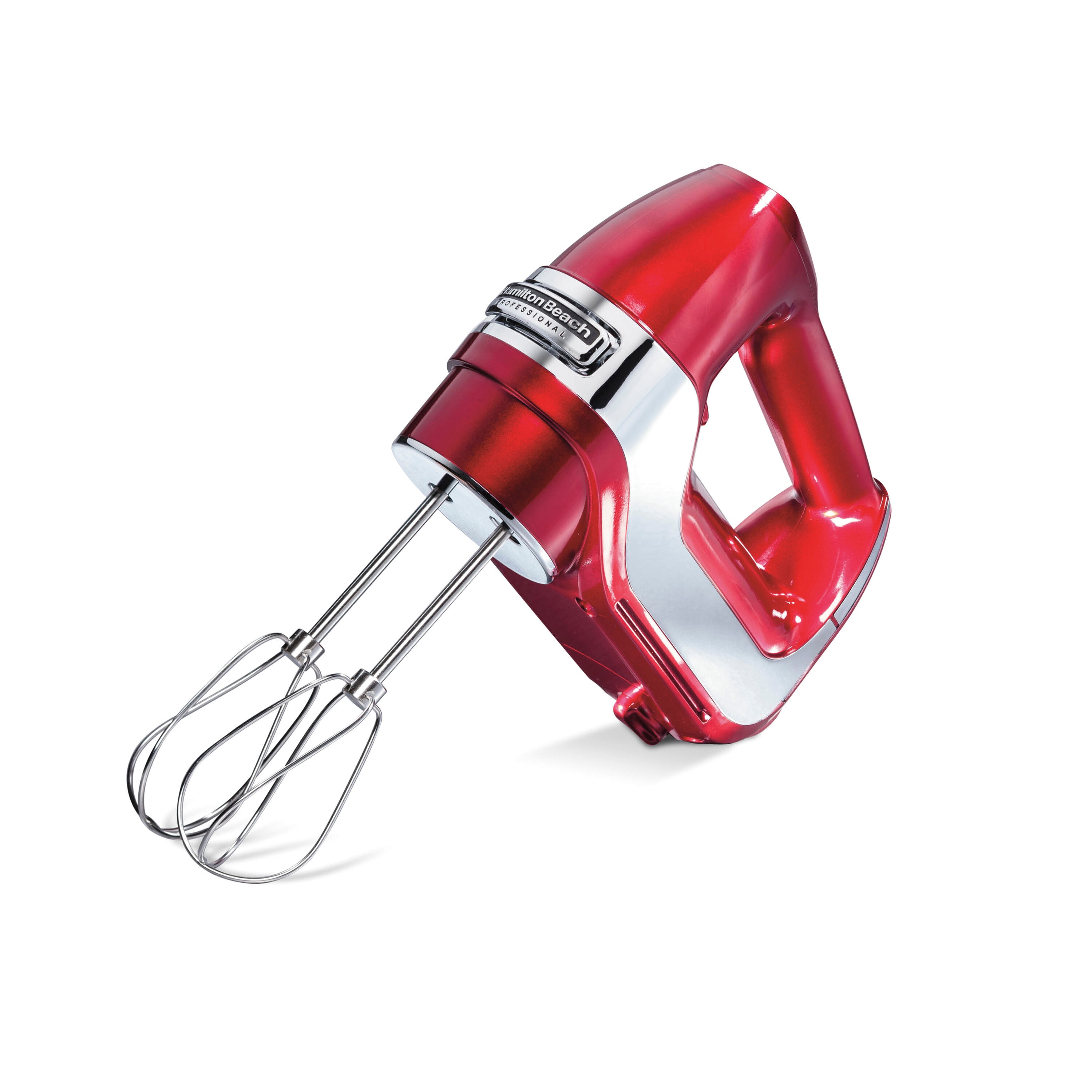 Hamilton Beach 6-Speed Electric Hand Mixer with Whisk, Traditional Beaters,  Snap-On Storage Case, Dough Hooks, Red