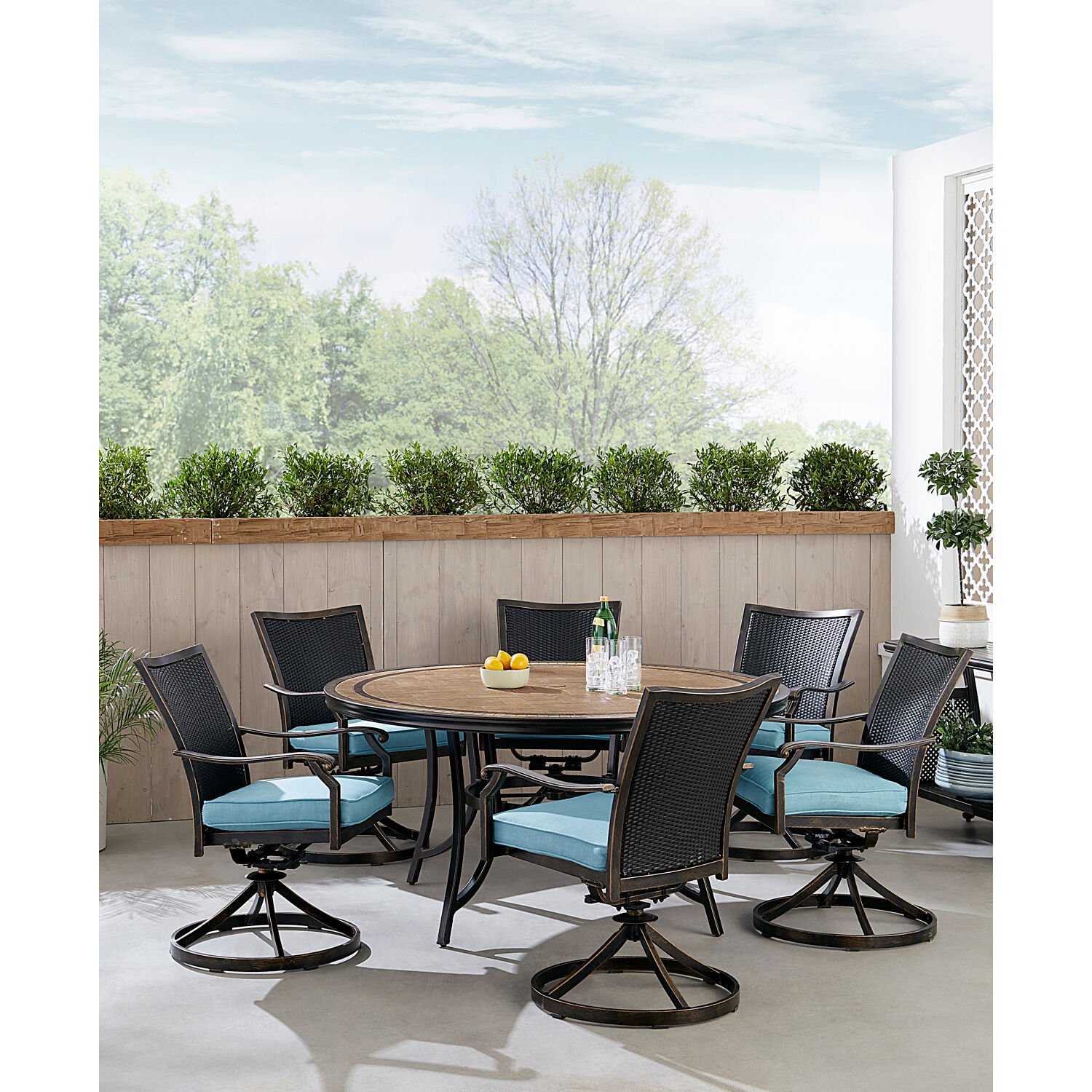 Hanover MONDNWB7PCSW6RDTLBLU Patio-Dining-Sets - View #6