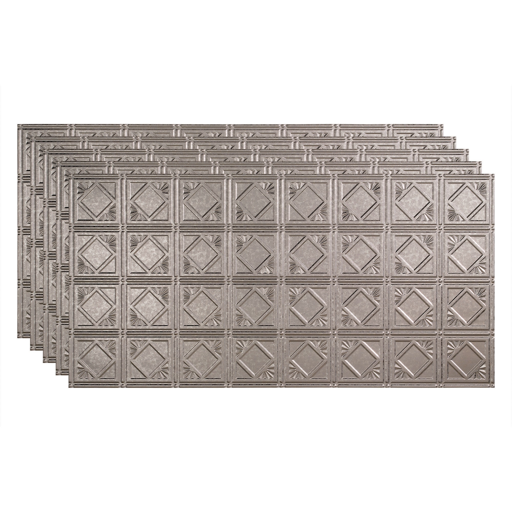 Fasade PG5330 4-ft x 2-ft Traditional 4 Galvanized Steel PVC Surface-mount Ceiling Tile ( 5 -Pack, 40-Sq. Feet / Case )