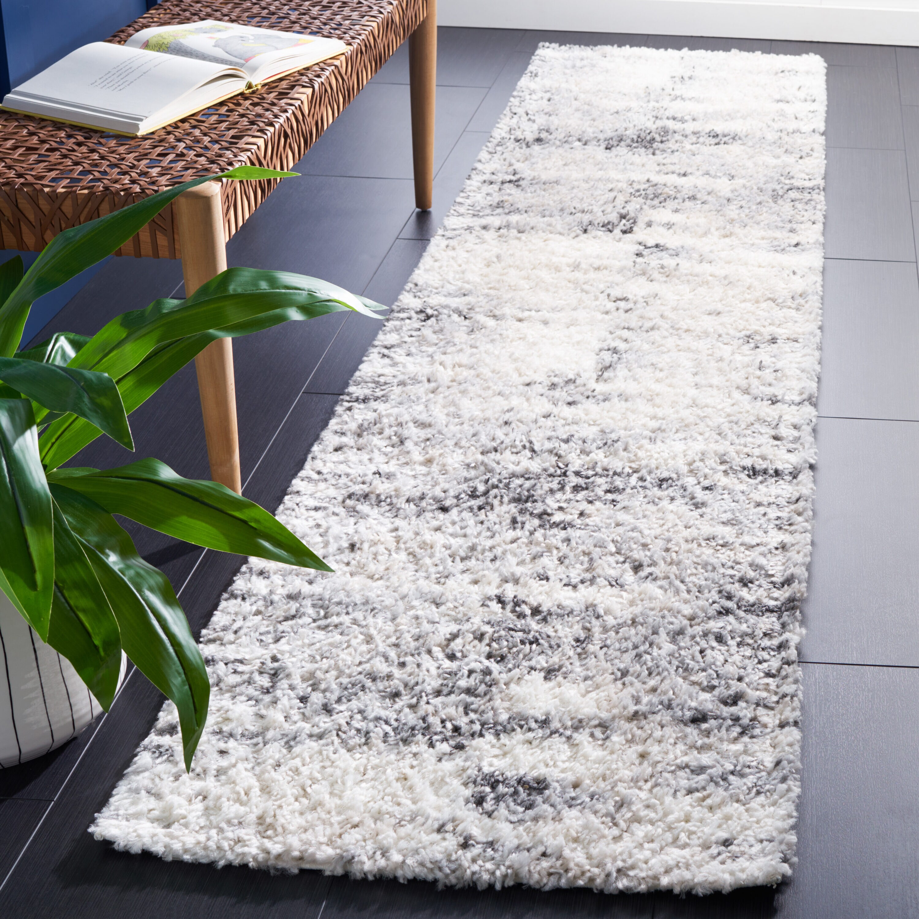 Berber Shag 404F Grey Ivory 2ft-2in x 9ft Runner Rug