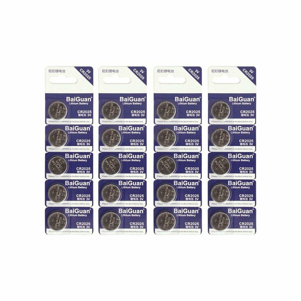 ALEKO ALKO3878 Aleko 20BCR2025SC-UNB Multipurpose Lithium Button Cell 3V CR2025 Long Lasting Coin Battery- Pack of 20