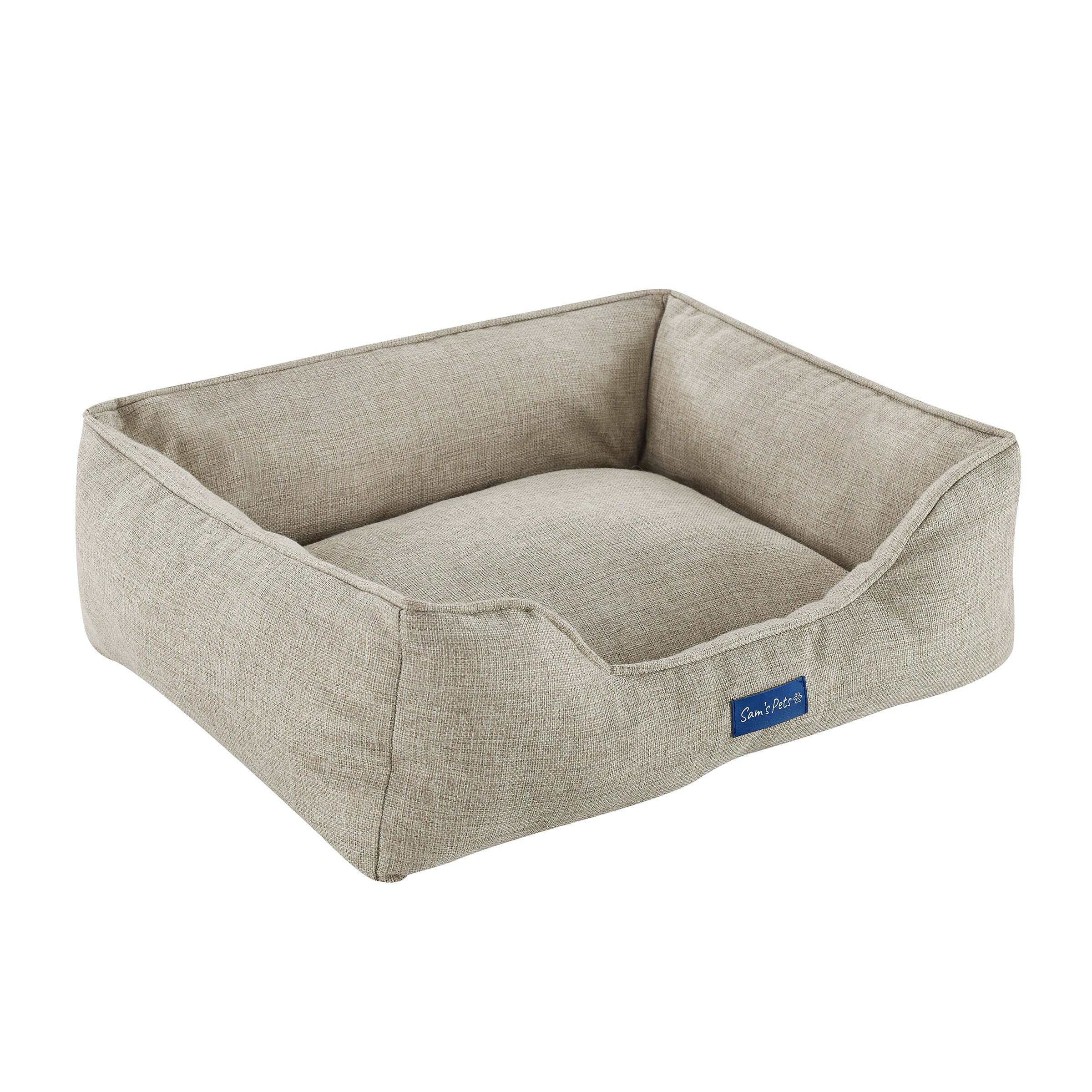 Sam's Pets Square Brown Bolster Dog Bed (Medium) in the Pet Beds