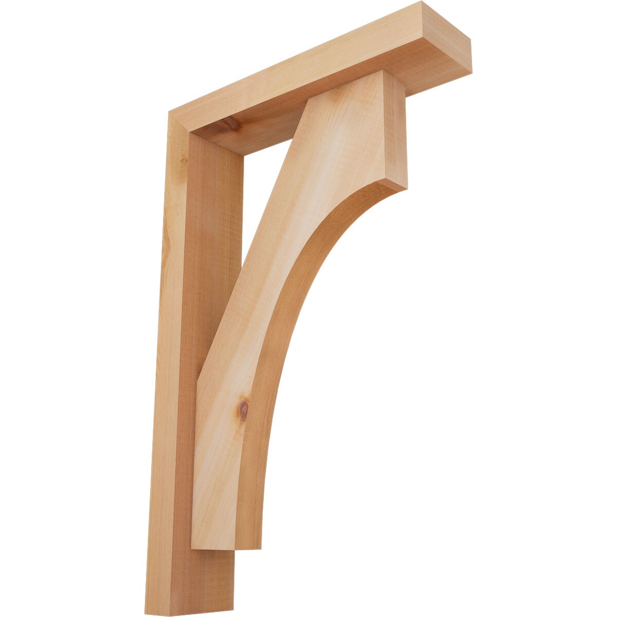 Ekena Millwork 1464407 Westlake Block Smooth Bracket with Offset Brace 3-1/2-in x 14-in x 22-in Western red cedar Brown Wood Standard bracket
