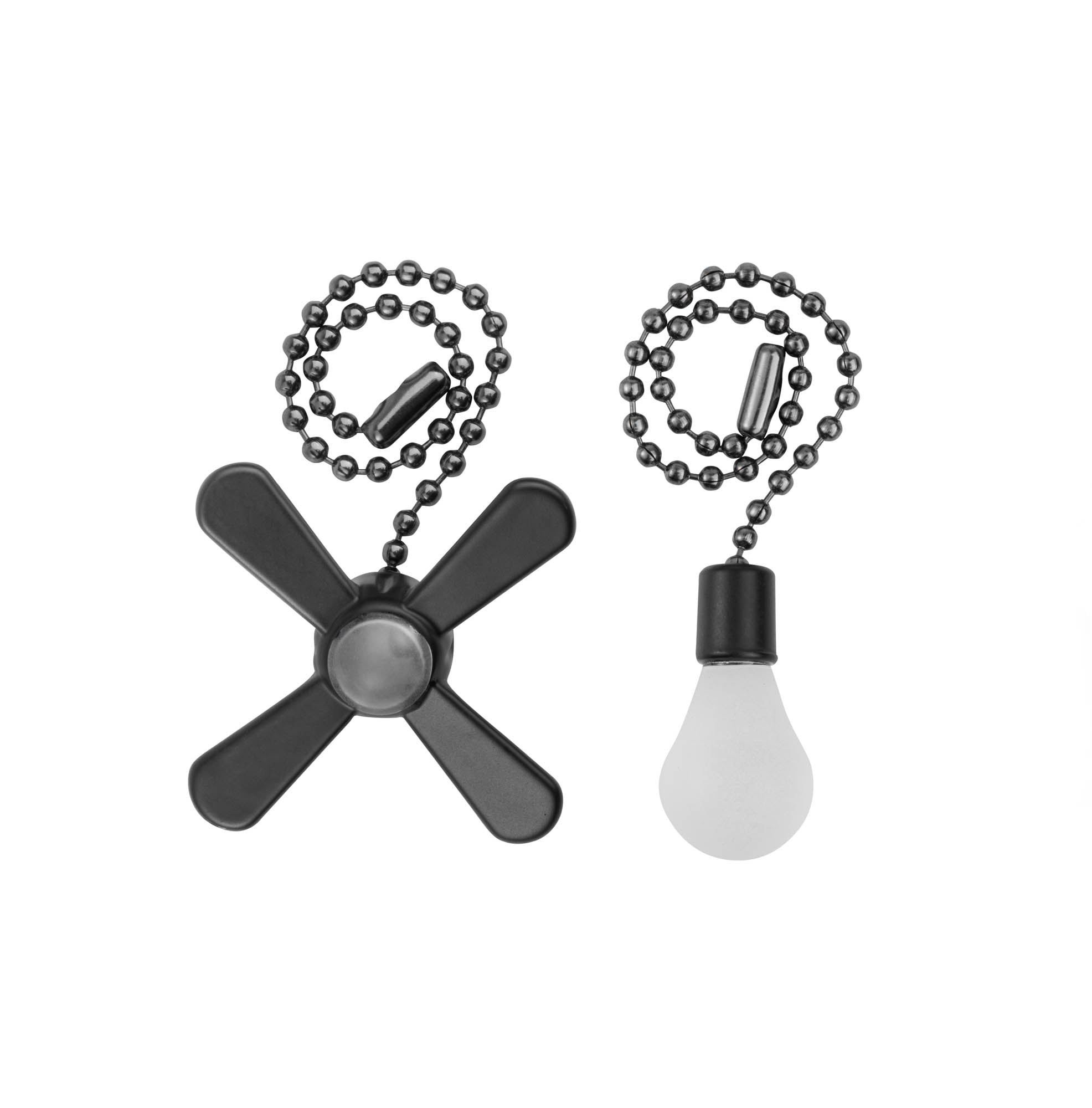 Harbor Breeze 43312 Universal 7-in Matte Black Metal Indoor Ceiling Fan Pull chain Chain 2 -Pack
