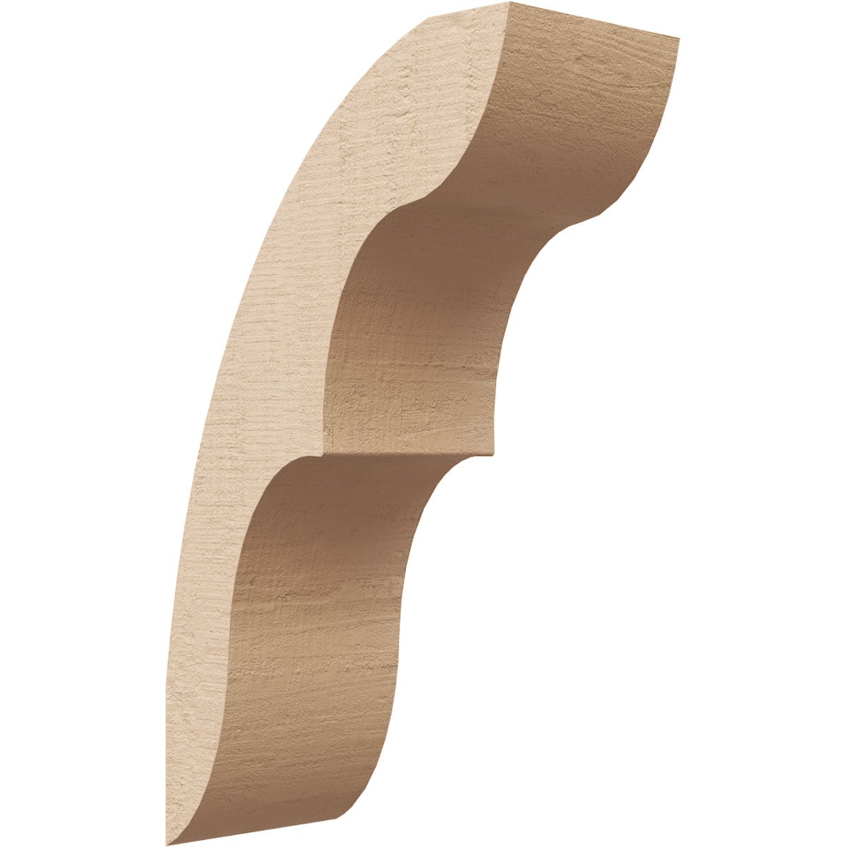 Ekena Millwork BRCUR03X06X10OZKRCPR 3-in x 10-in x 6-in Primed Urethane Ozark Rough Cedar Woodgrain TimberThane Knee Brace