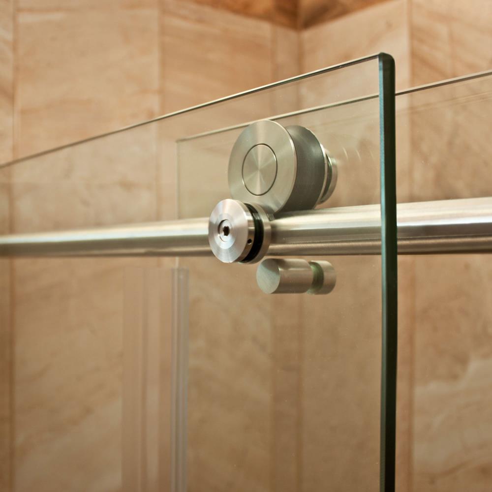 LessCare Ultra-C Brushed Nickel 76-in Frameless Sliding Shower Door At ...