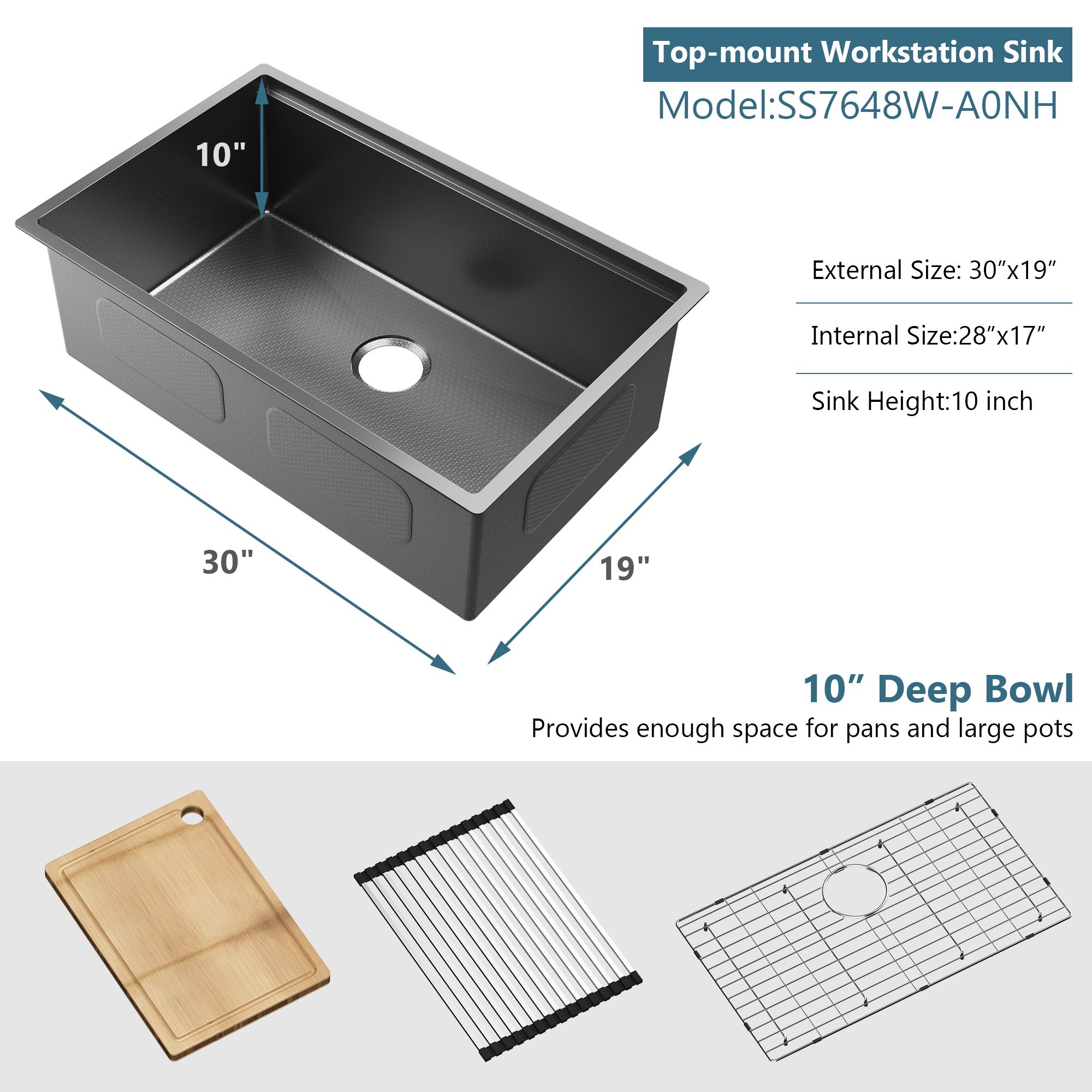 WELLFE MSJ7648WNH Kitchen-Sinks - View #2