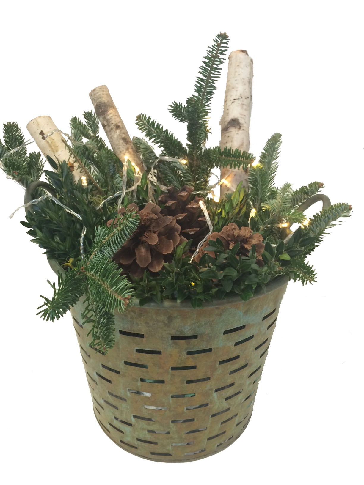 Holiday Living Fresh Christmas Greenery Basket in the Fresh Christmas  Decorations department at