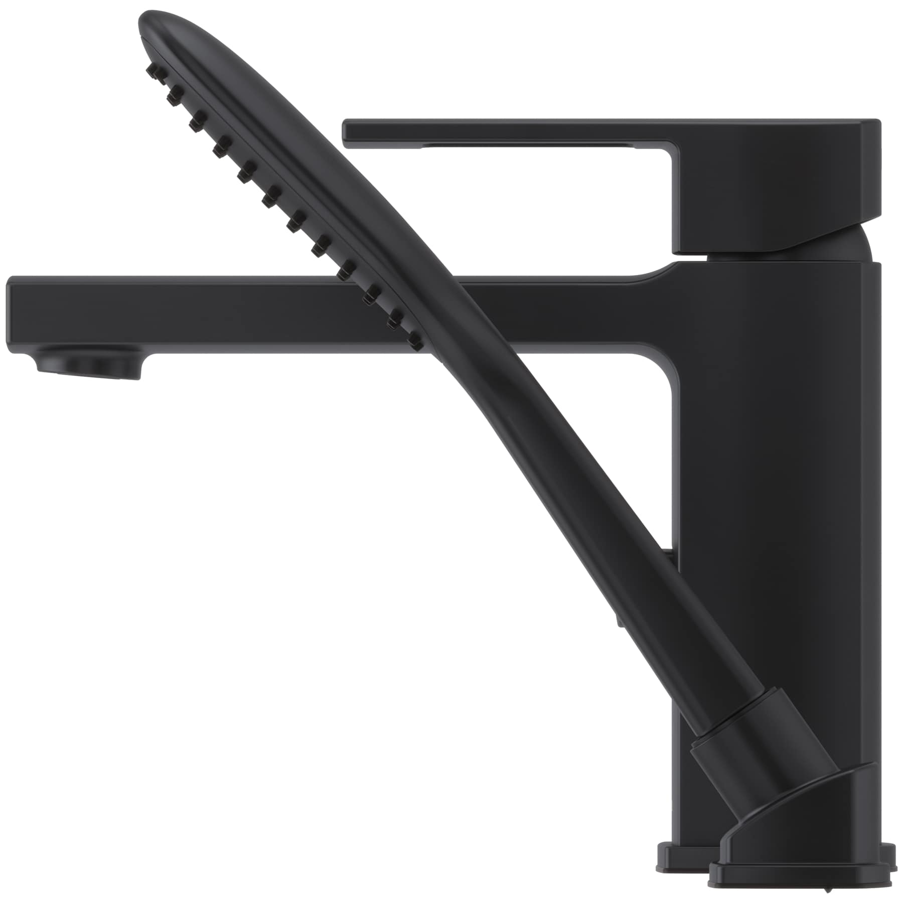 Matte Black Single Handle Roman Tub Faucet with Hand Shower