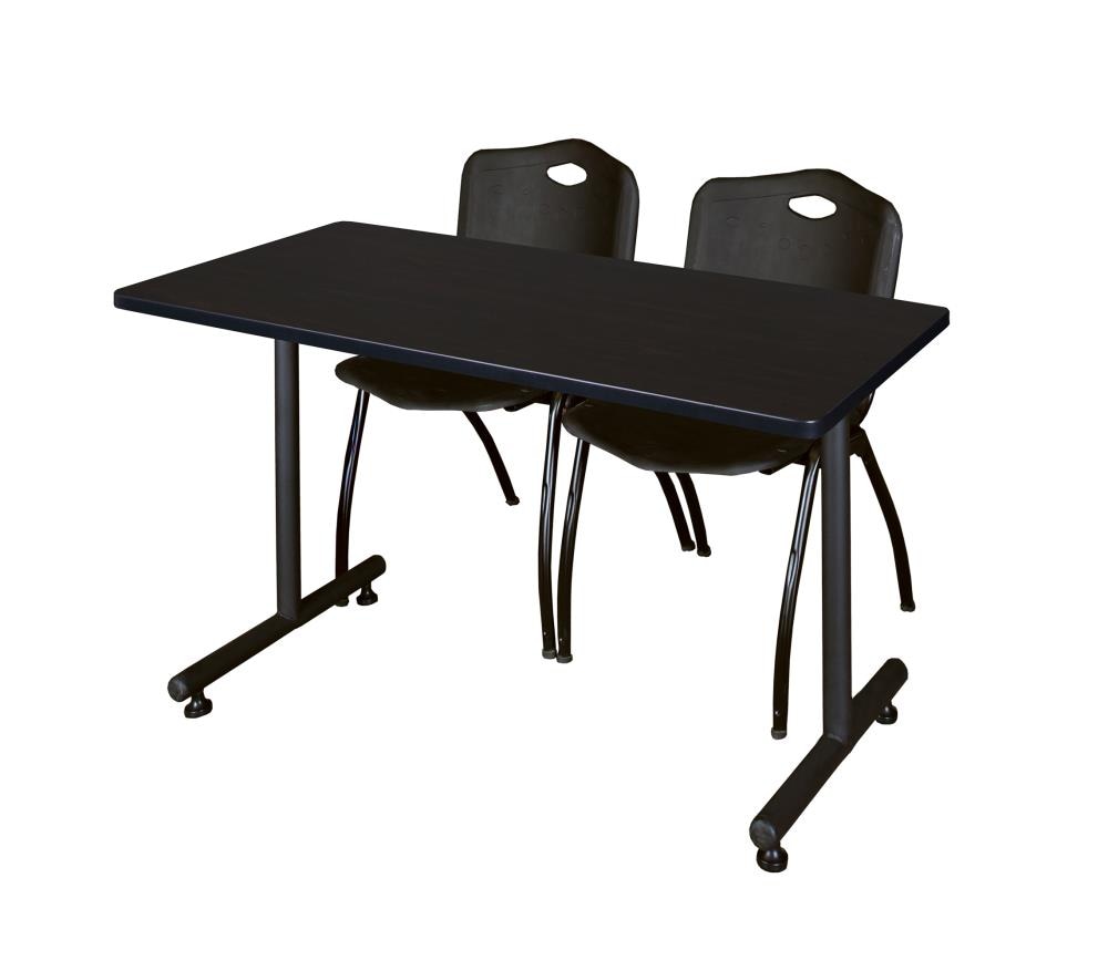 Regency MKTRCT4830MW47BK Training Brown 4-Person Training Table (48-in W x 29-in H)