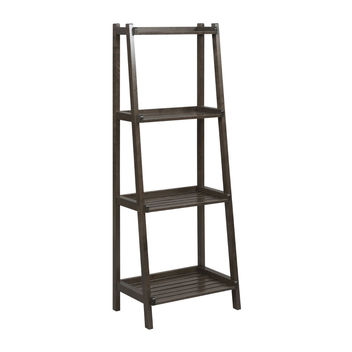 HomeRoots 4000380040 Espresso Wood 3 -Shelf Ladder Bookcase ( 22-in W x 60-in H x 15-in D ) Painted