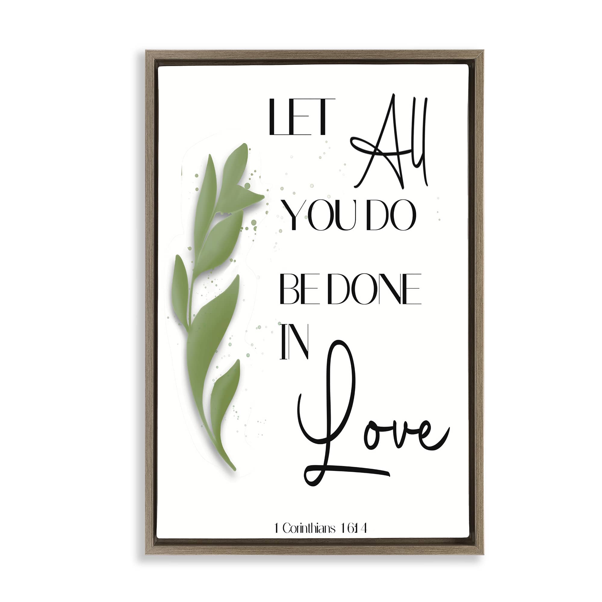 Stupell Industries BS-568-FFE-20X30 Done In Love Proverb Brown Framed Floater Canvas Wall Art By Amber Clarkson 21 x 31