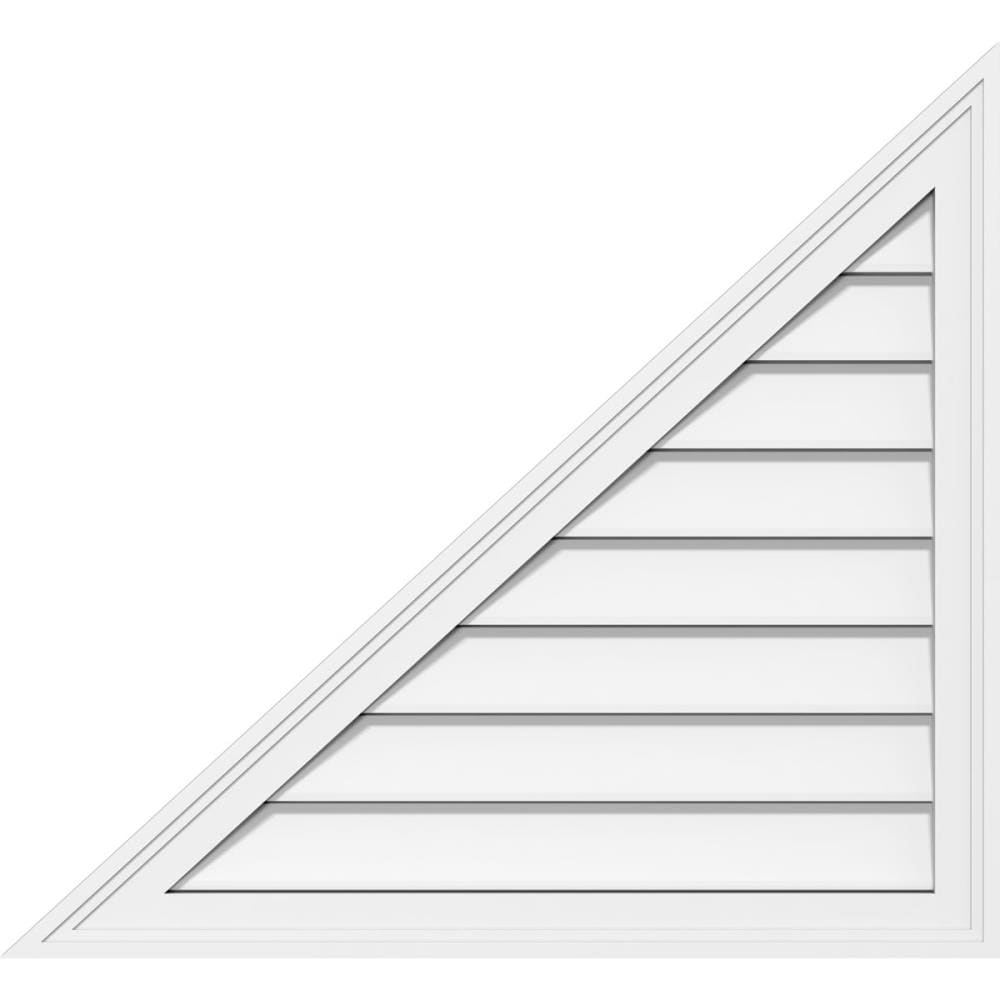 Ekena Millwork GVPRL24X1802SF 24-Inches x 18-Inches Off-white Triangle PVC Gable Louver Vent