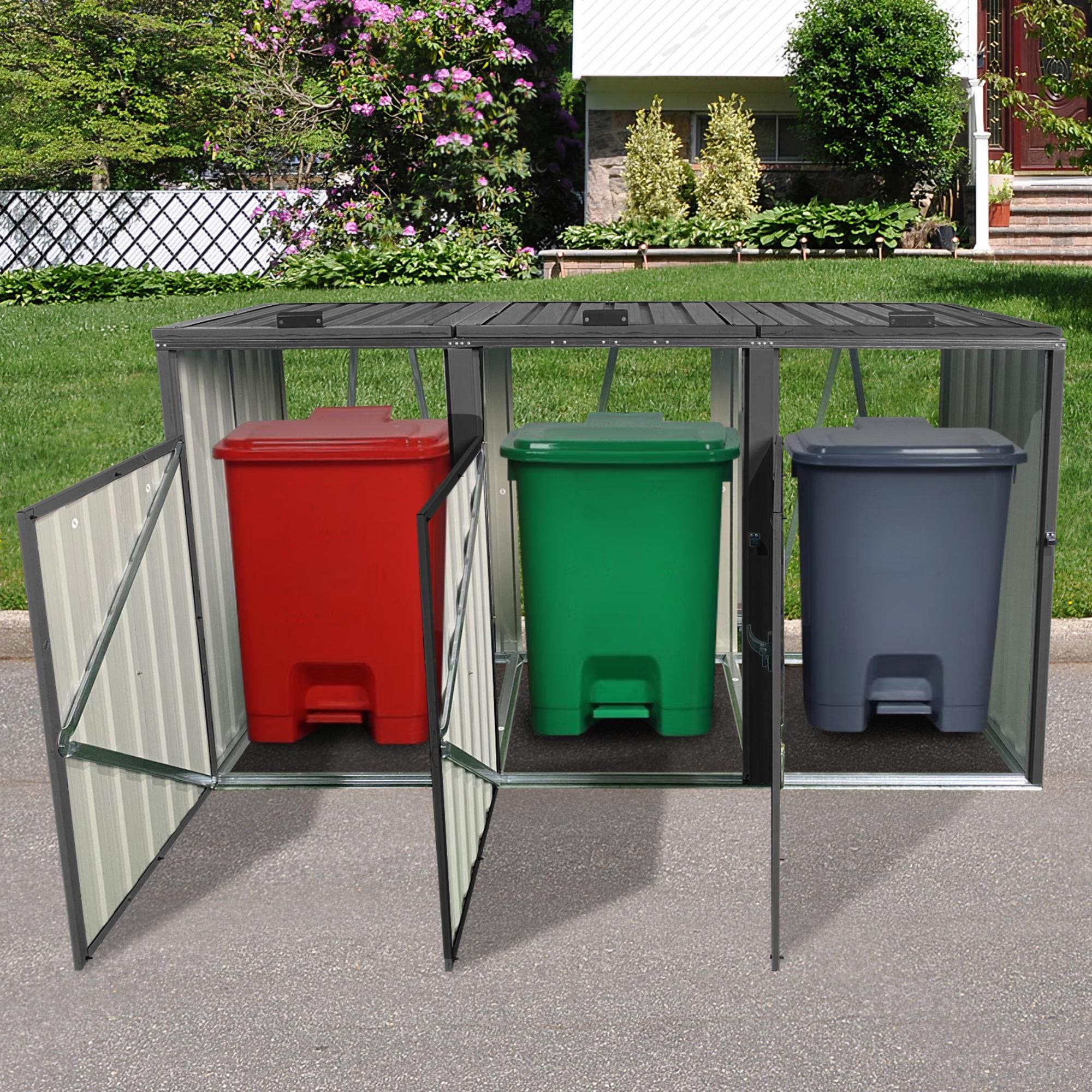 Clihome 7-ft x 3-ft Metal Storage Sheds Vinyl-coated steel Metal Storage Shed