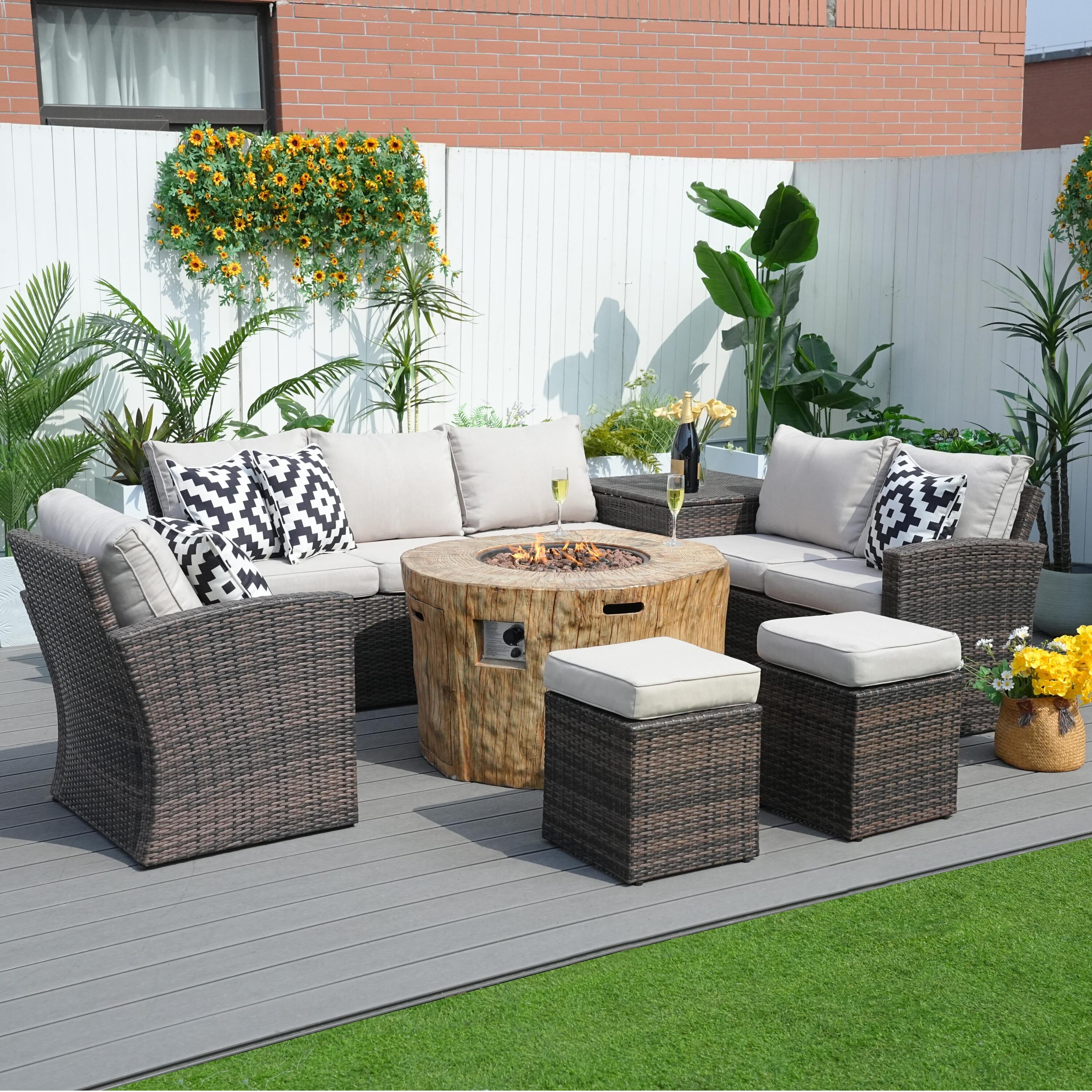 Direct Wicker DWG-1403B2180-BR Patio-Conversation-Sets - View #5