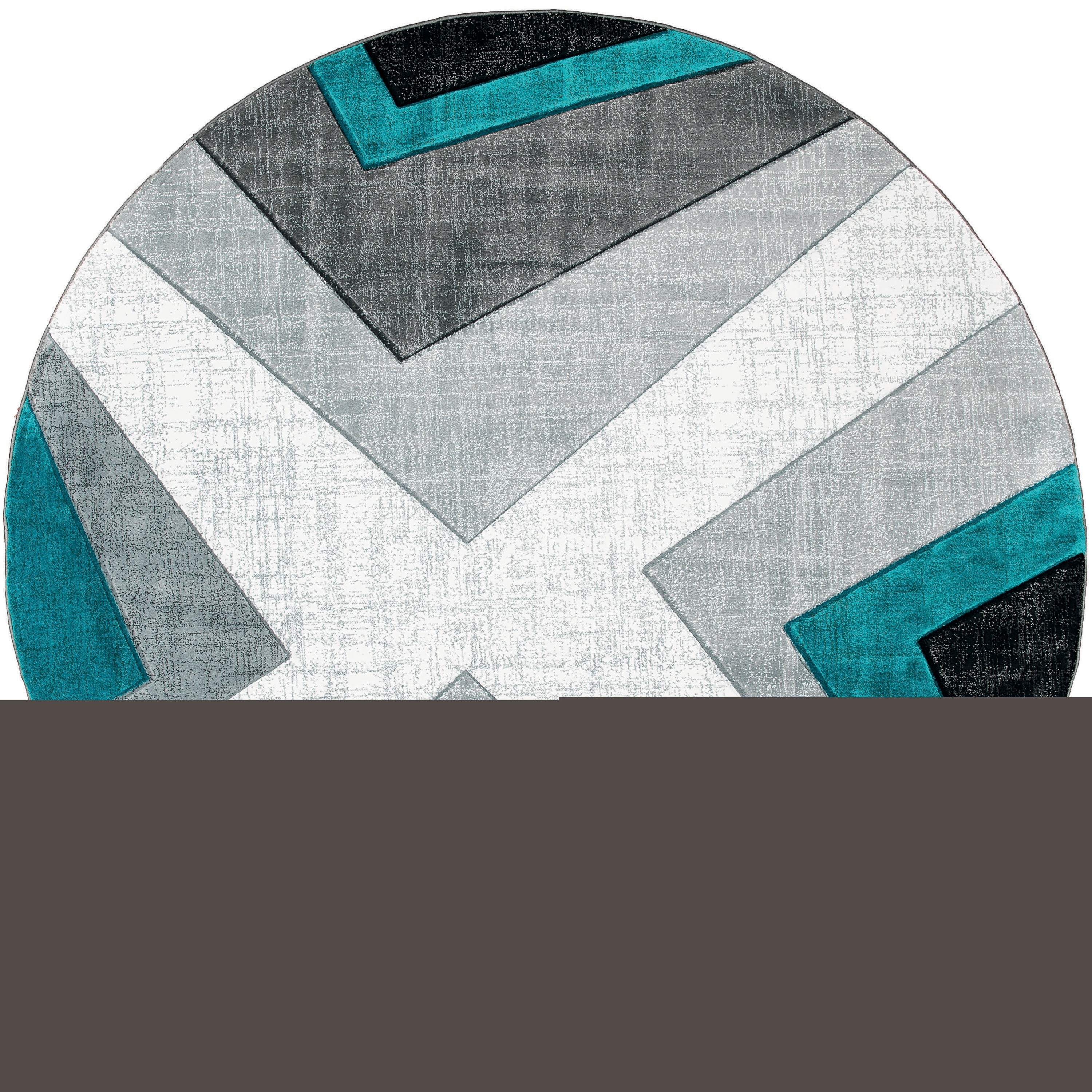 United Weavers Of America 2050 10069 88R Bristol 8 x 8 (ft) Polypropylene Turquoise Round Indoor Abstract Area rug