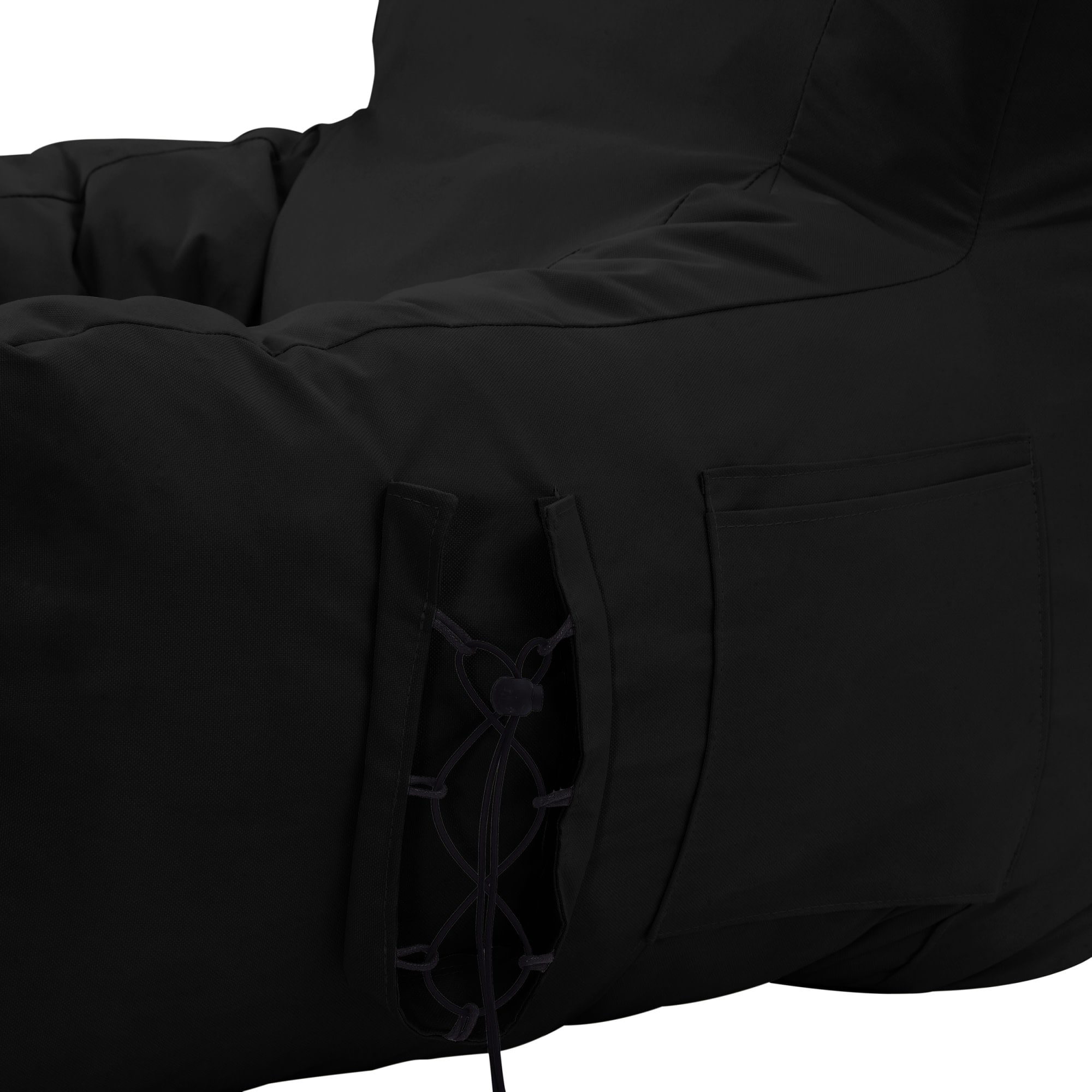 Loungie Nylon Bean Bag Chair Indoor/Outdoor Water Resistant, Black