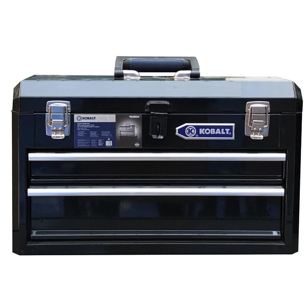  HS2DMHB-13 Portable 20.6-in W x 14-in H x 9.6-in D 2 -Drawer Black Steel Tool Box