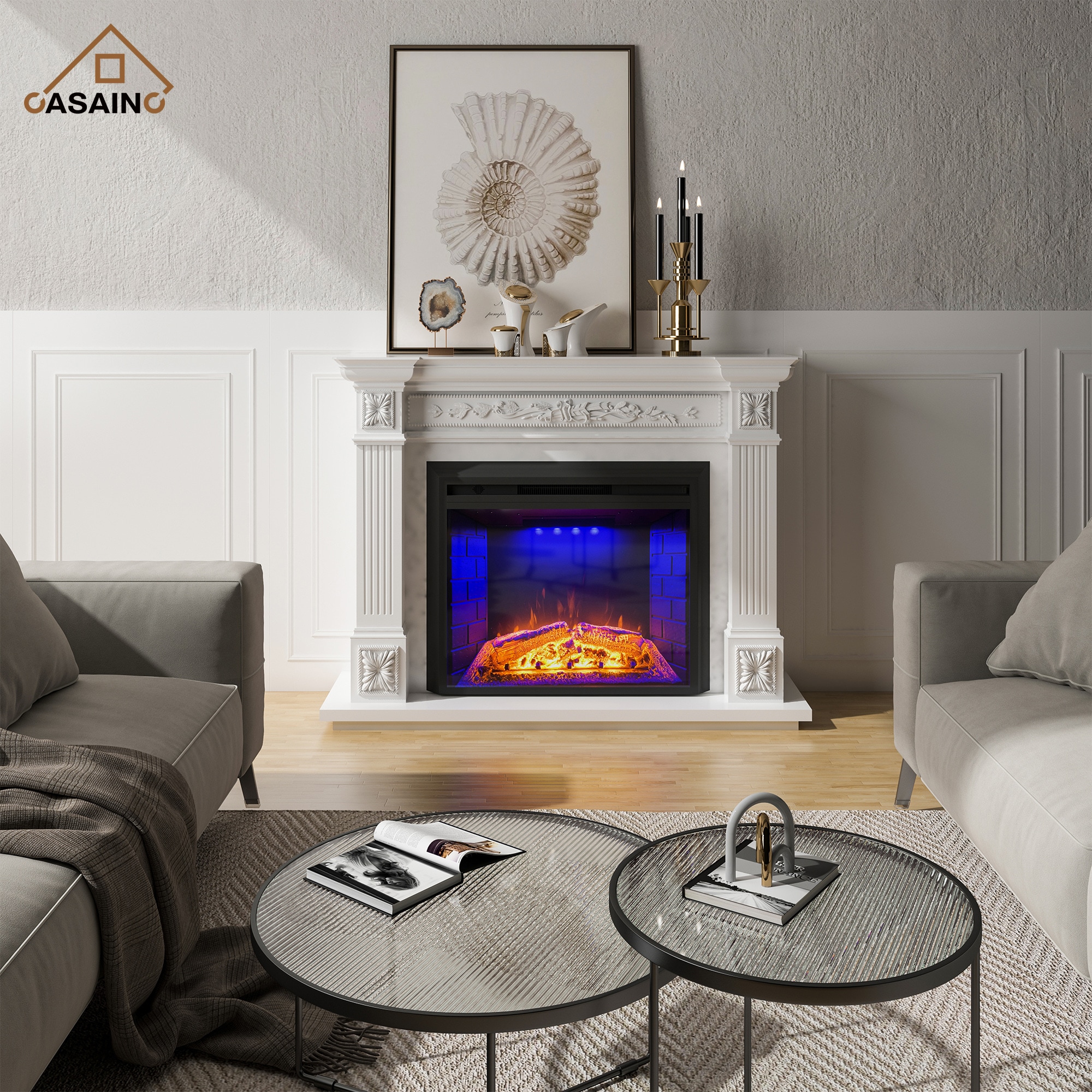 CASAINC 30.5-in W Black LED Electric Fireplace VL-WF-EF28 Sansujyuku sansujyuku.com