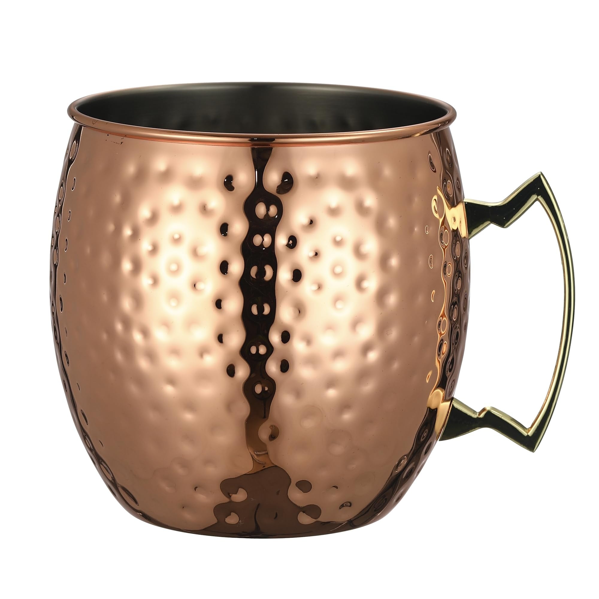 Aoibox  166 oz Jumbo Hammered Copper Plated Stainless Steel Moscow Mule Party Sharing Punch Mug Brass Handle