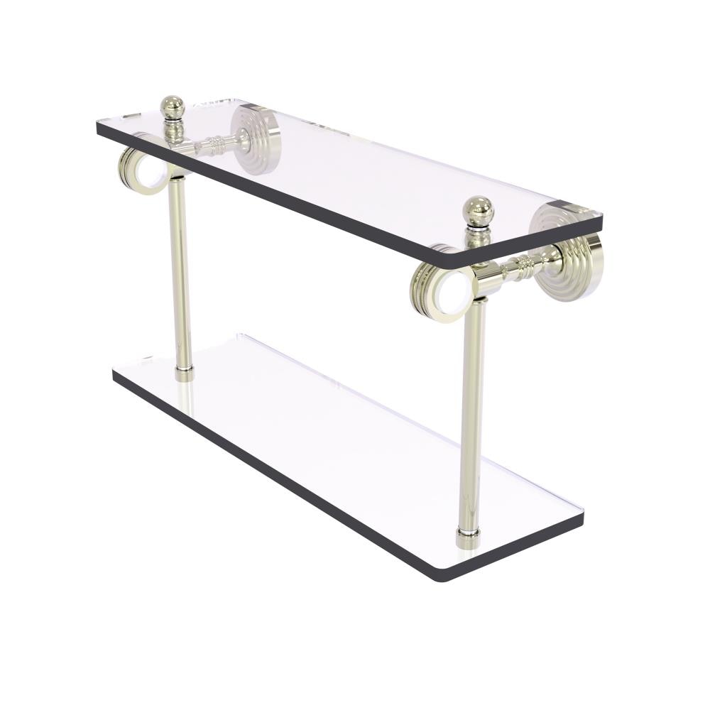 Allied Brass PG-2D-16-PNI Pacific Grove Polished Nickel 2 -Tier Wall mount Bathroom Shelf ( 16-in x 9.3-in x 5-in )