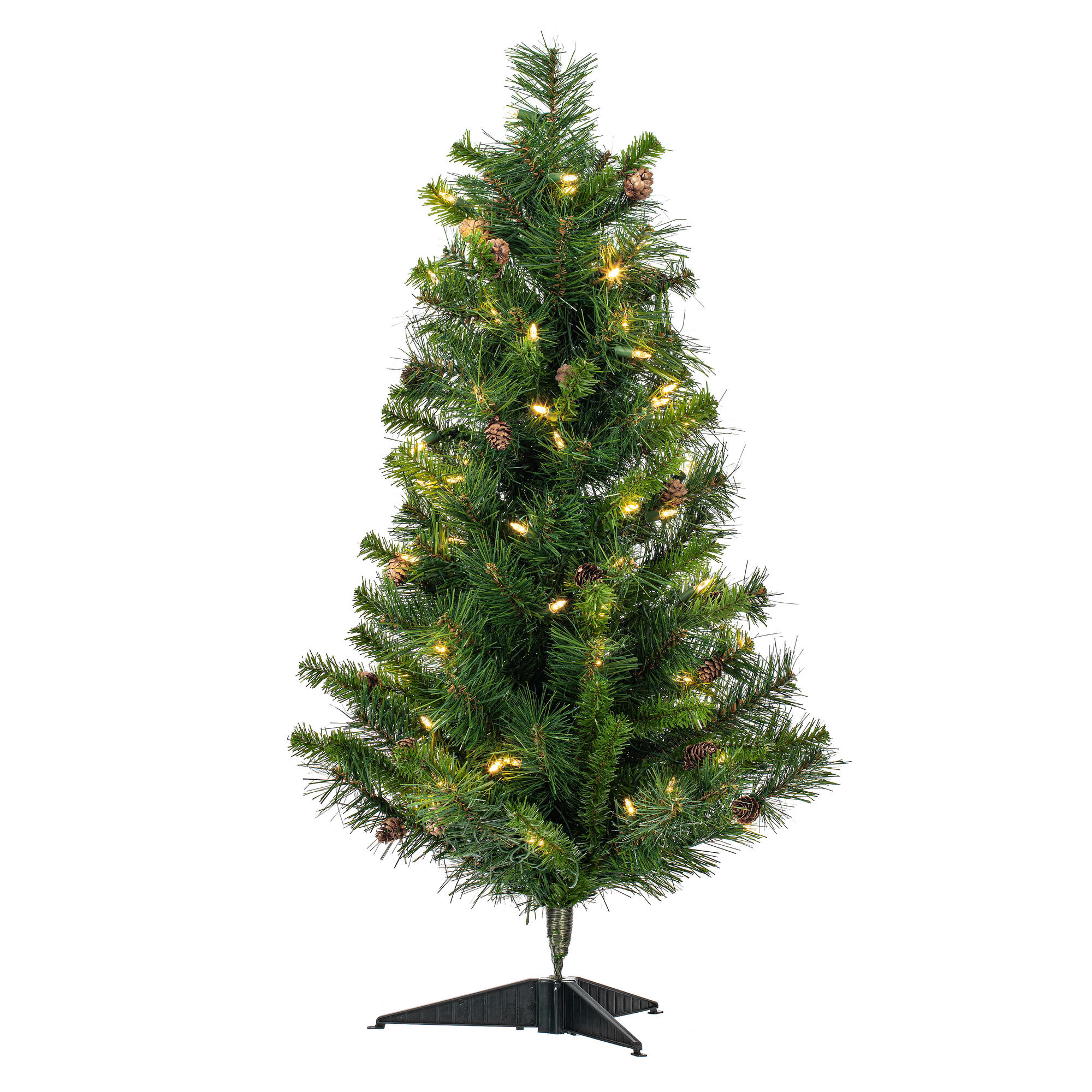 Vickerman A801005LED 3-ft Pine Pre-lit Artificial Christmas Tree with Multicolor LED Lights