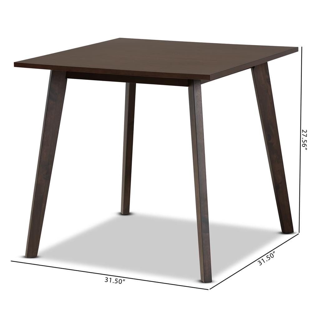 Britte Dark Oak Brown Square Wood Dining Table