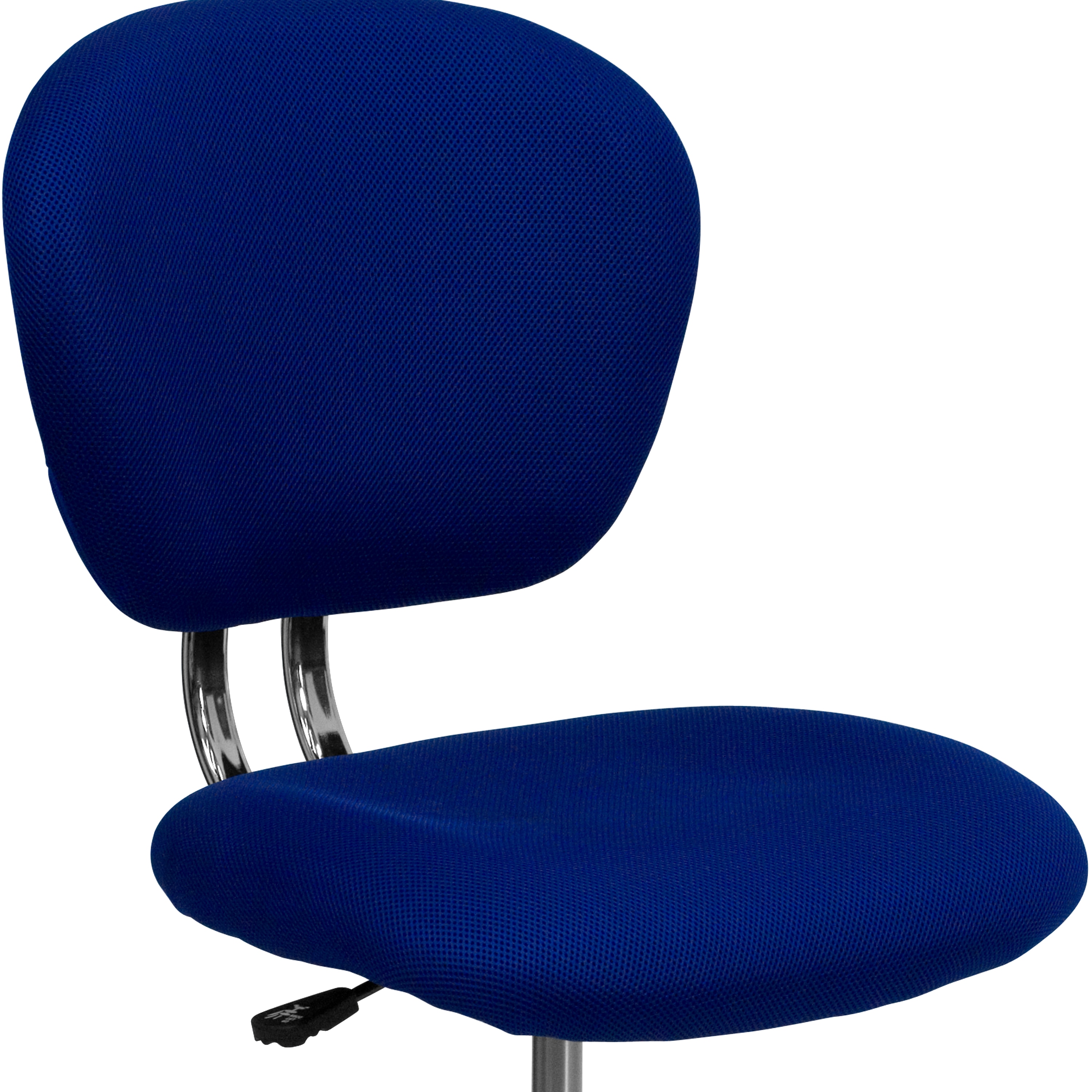 Blue Mesh Mid-Back Swivel Task Chair with Chrome Base