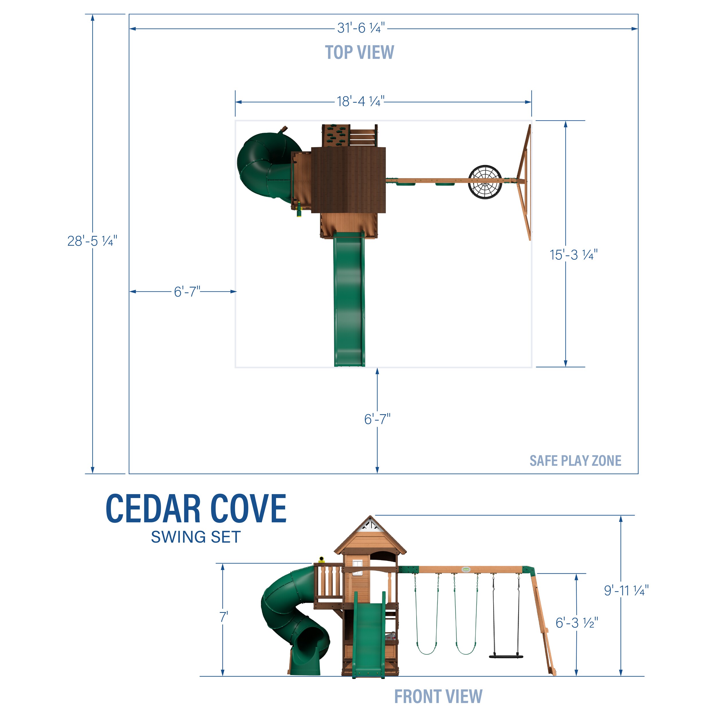 Backyard Discovery Cedar cove Residential Wood Playset with Slide