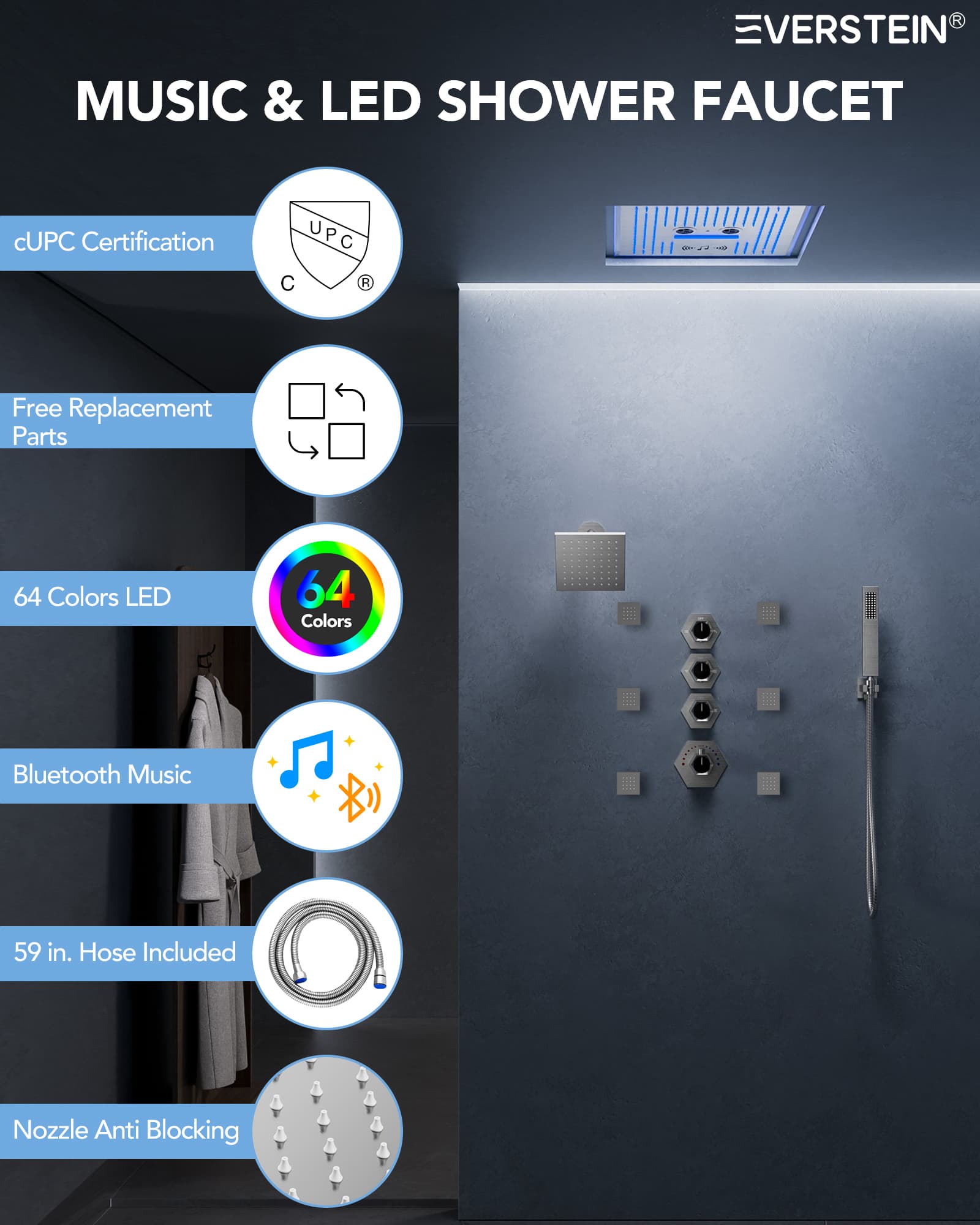 EVERSTEIN SFS-1049-NK16 Tub-Shower-Faucets - View #2