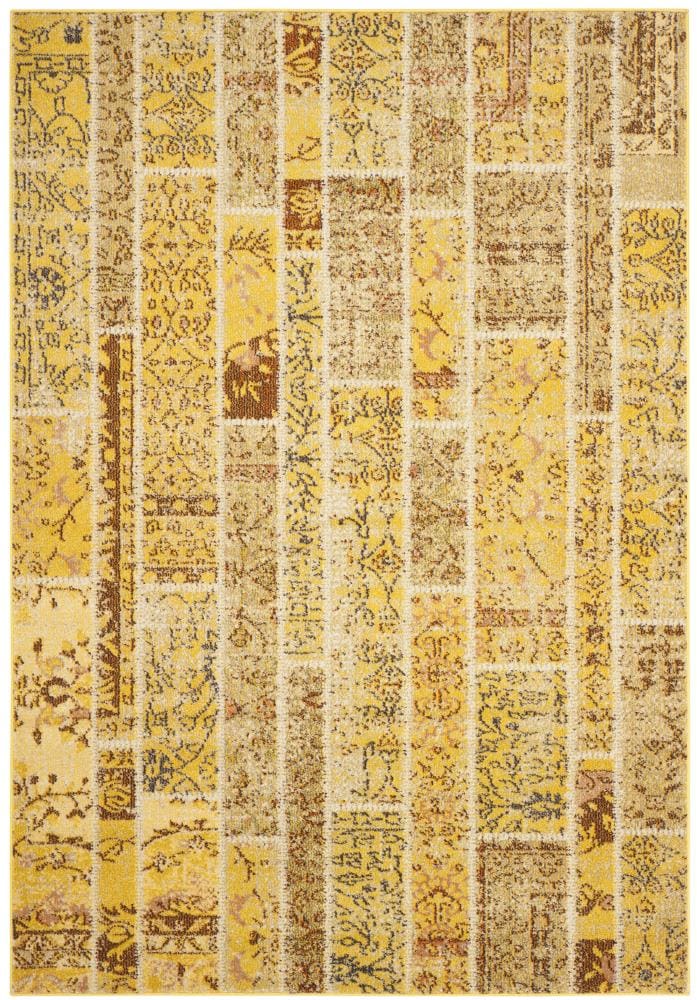 Safavieh MNC216K-5 Monaco Adum 5 x 8 (ft) Loomed Polypropylene Yellow/Multi Rectangular Indoor Distressed/Overdyed Farmhouse/Cottage Area rug
