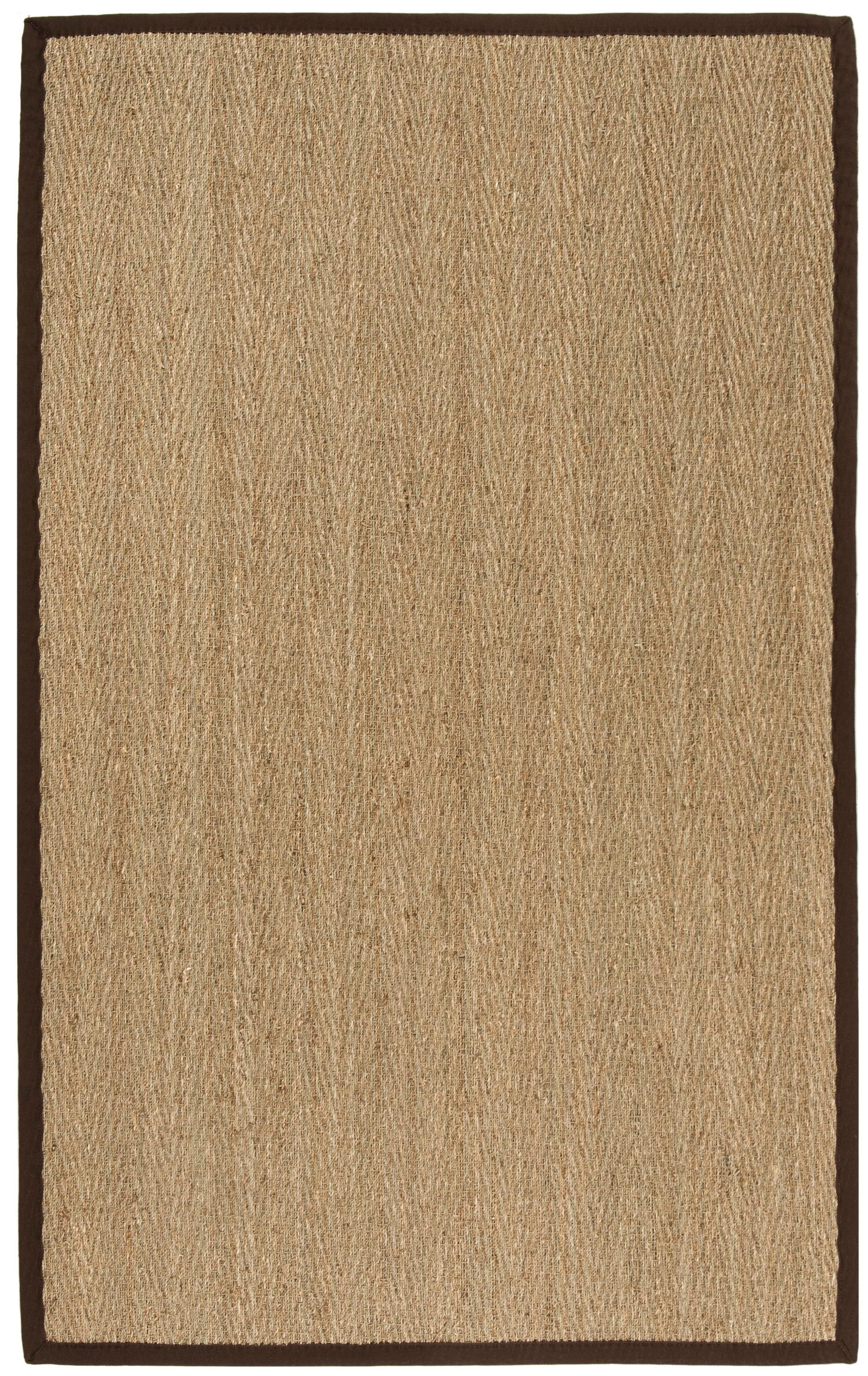 Safavieh NF115K-5 Natural Fiber Montauk 5 x 8 (ft) Loomed Seagrass Natural/Dark Brown Rectangular Indoor Chevron Coastal Area rug