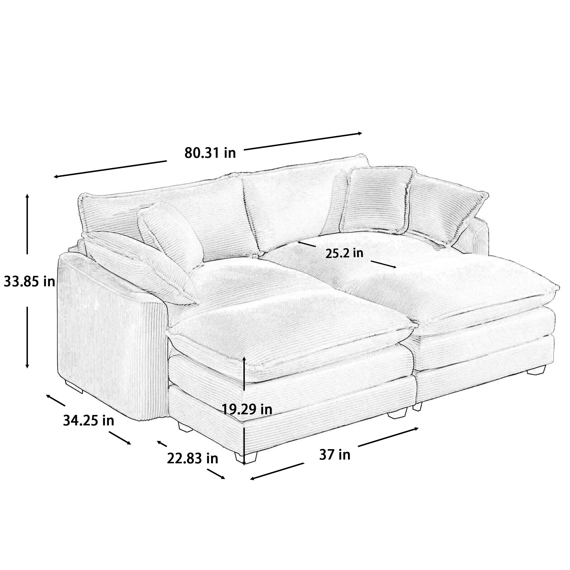 SINOFURN SYA020306GY Sofas-Loveseats - View #6
