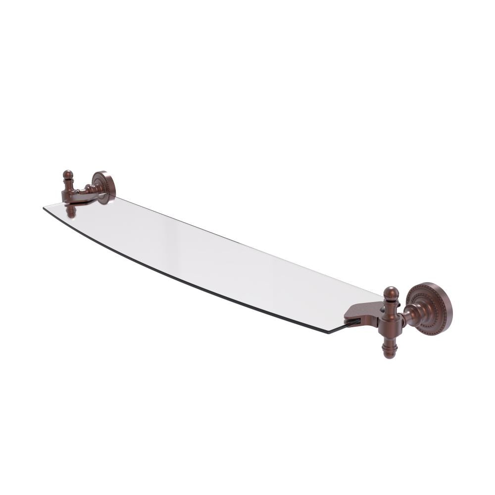 Allied Brass RD-33/24-CA Retro Dot Antique Copper 1-Tier Wall Mount Bathroom Shelf (24-in X 2.5-in X 5-in)
