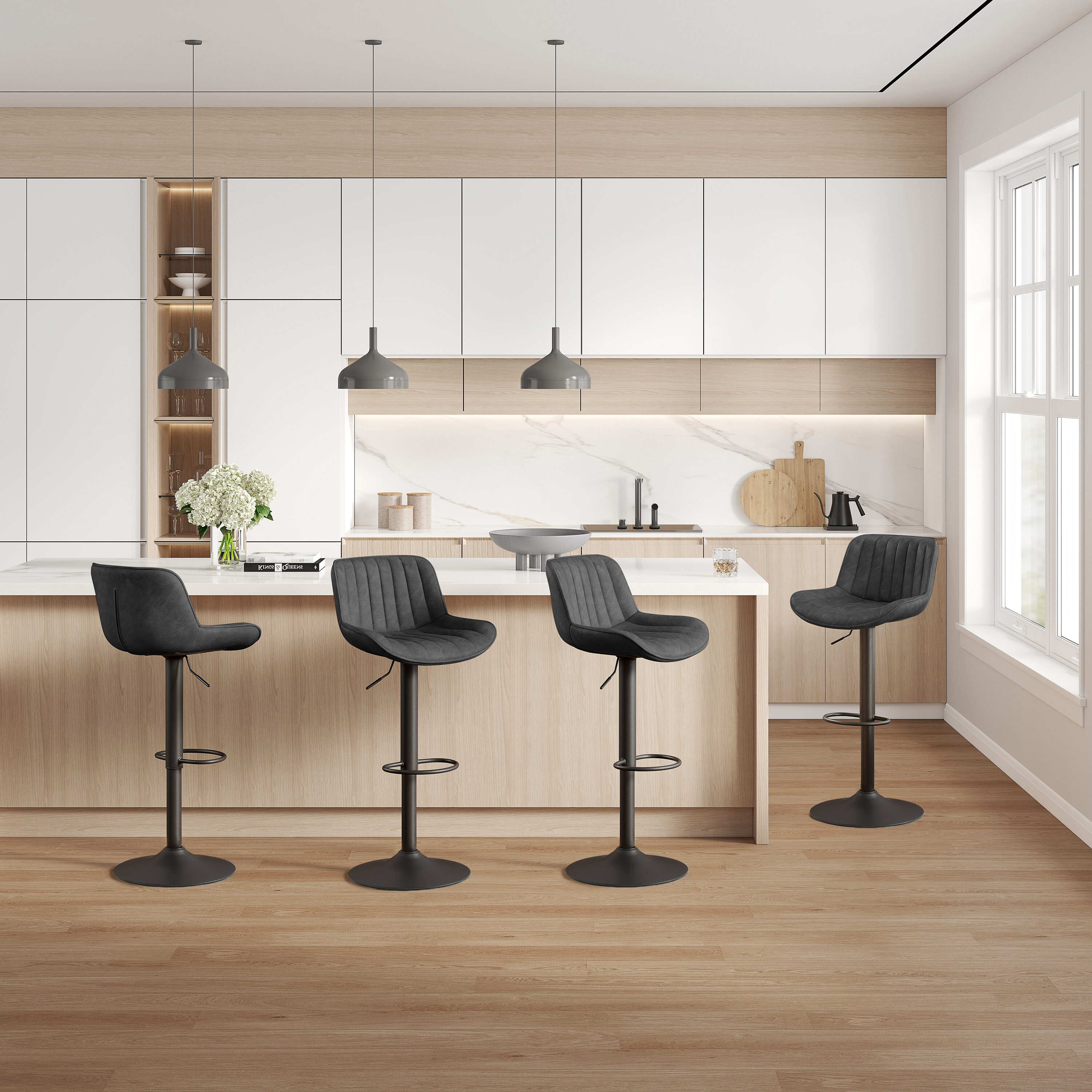Art Leon BS022-2-BKBR-PU stools - View #6