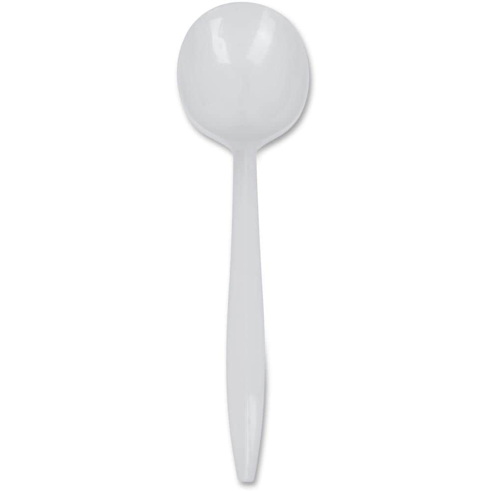 Bulk Plastic Spoons, White, Medium Weight, 1000 Count