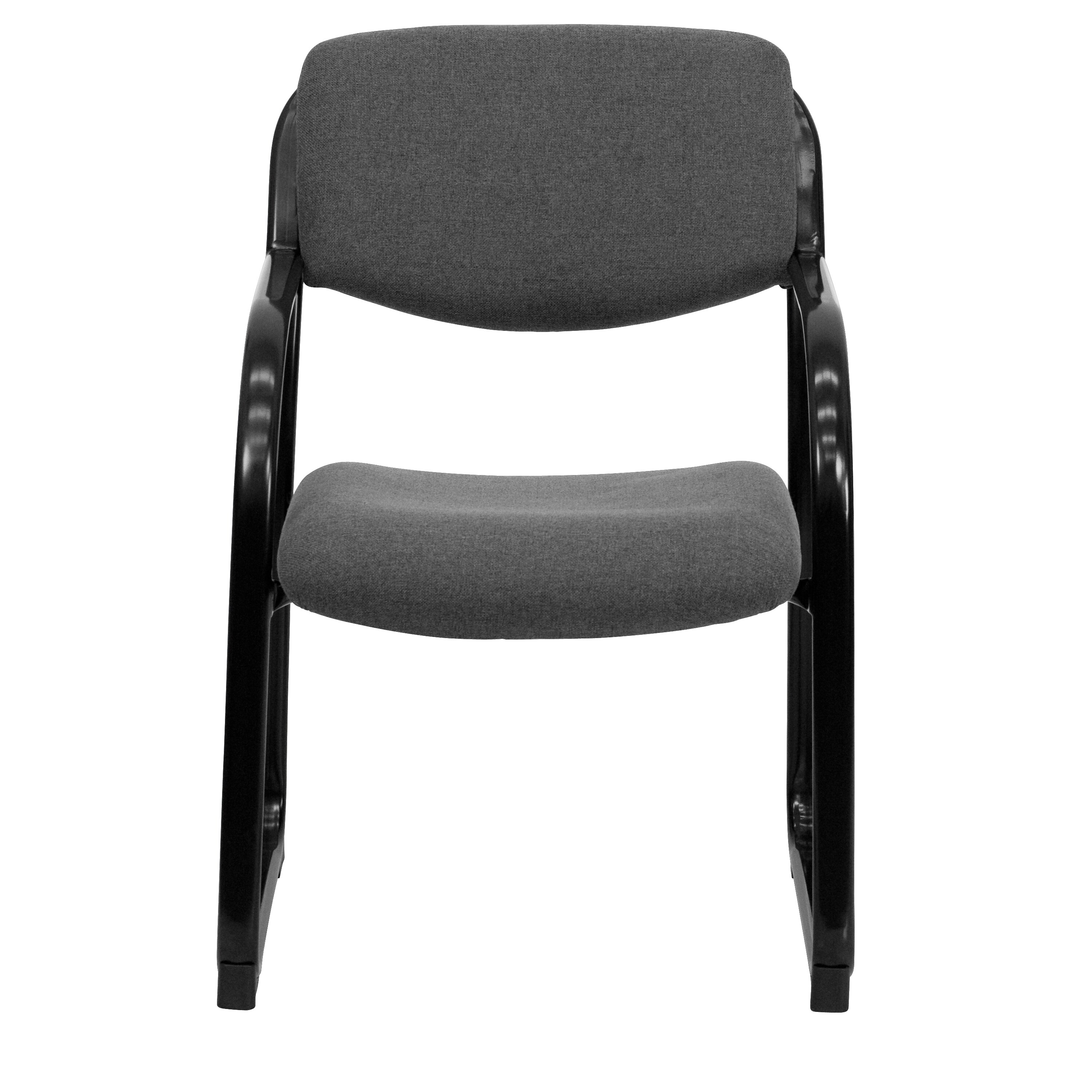 Elegant Gray Fabric Executive Side Chair with Metal Sled Base
