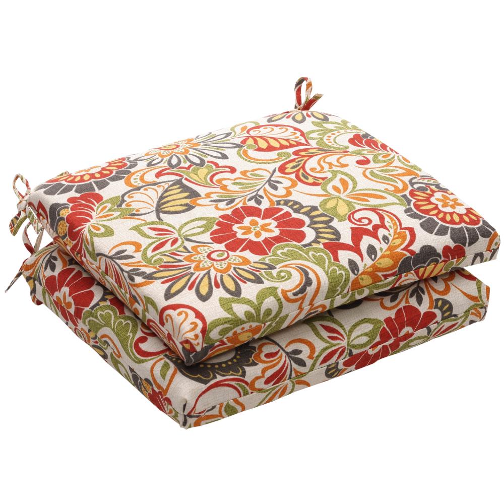 Pillow Perfect 450063 Zoe Citrus 2 -Piece 16-in x 18-1/2-in Floral Square Indoor Decorative Pillow
