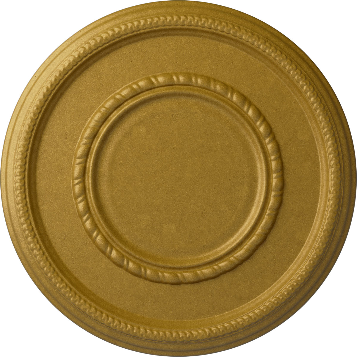 Ekena Millwork CM17FEPGS Federal Roped Large 17.375-in W x 17.375-in L Painted Pharaohs Gold Polyurethane Whole Ceiling Medallion