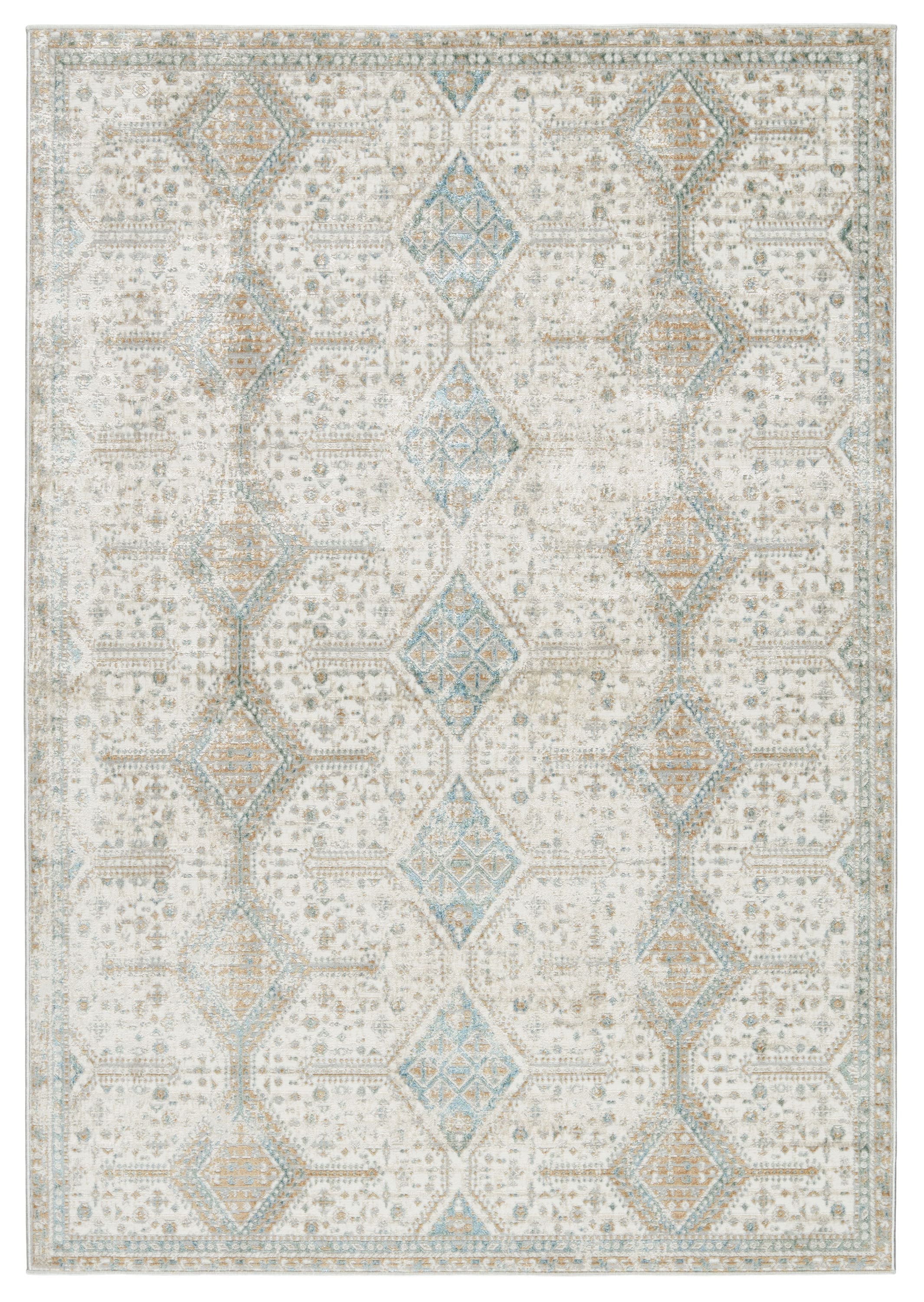 Elysian Blue Trellis 10' x 14' Wool-Synthetic Blend Area Rug