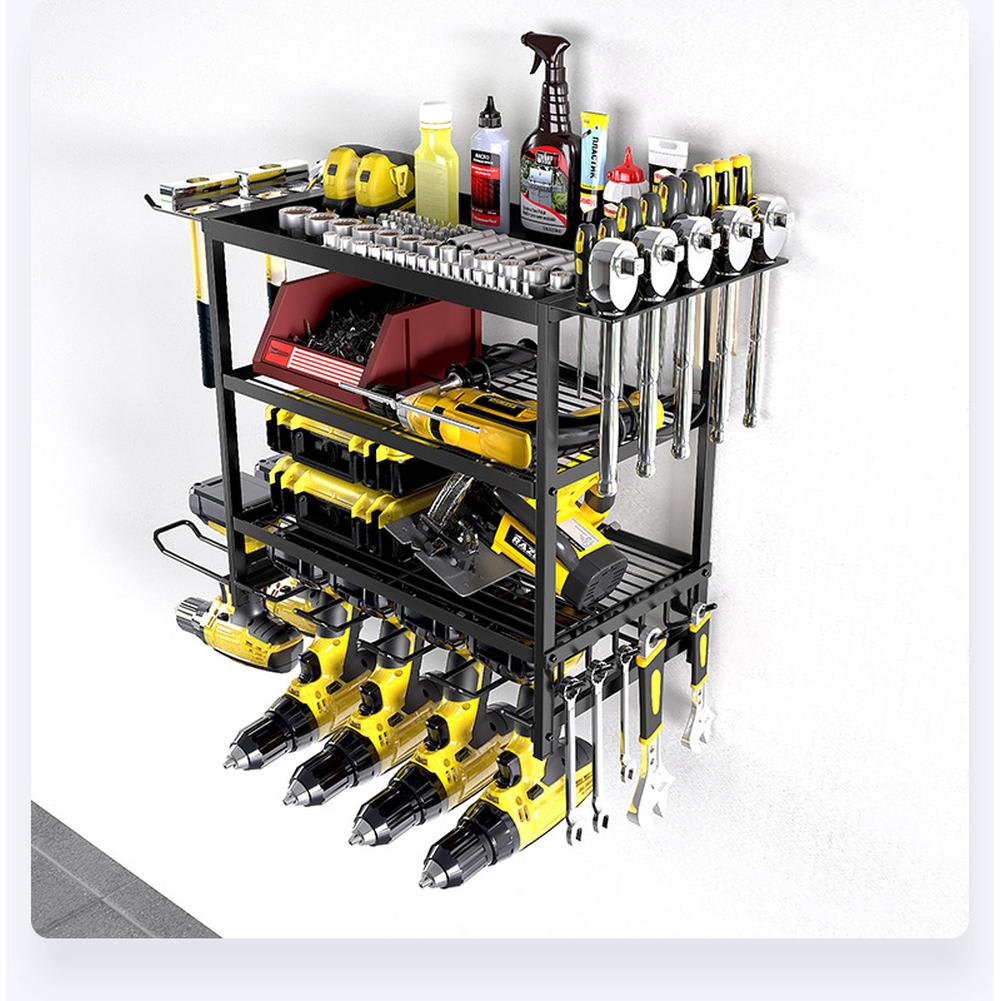 WhizMax WLS-FQZDN-V3NYPD7B Power Tool Organizer Wall Mount Heavy Duty Garage Tool Organizers And Storage Rack 2 Layers/4 Layers Metal Tool Organizer for Garage Workshop