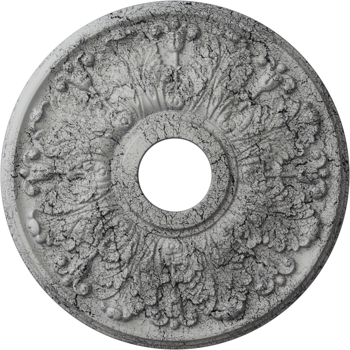 Ekena Millwork CM16APUWC Apollo 16.5-in W x 16.5-in L Painted Ultra Pure White Crackle Polyurethane Whole Ceiling Medallion