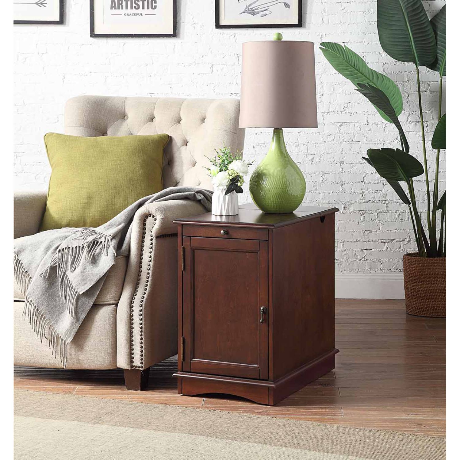 JASMODER B01151371 Brown Mix Pine Nightstand