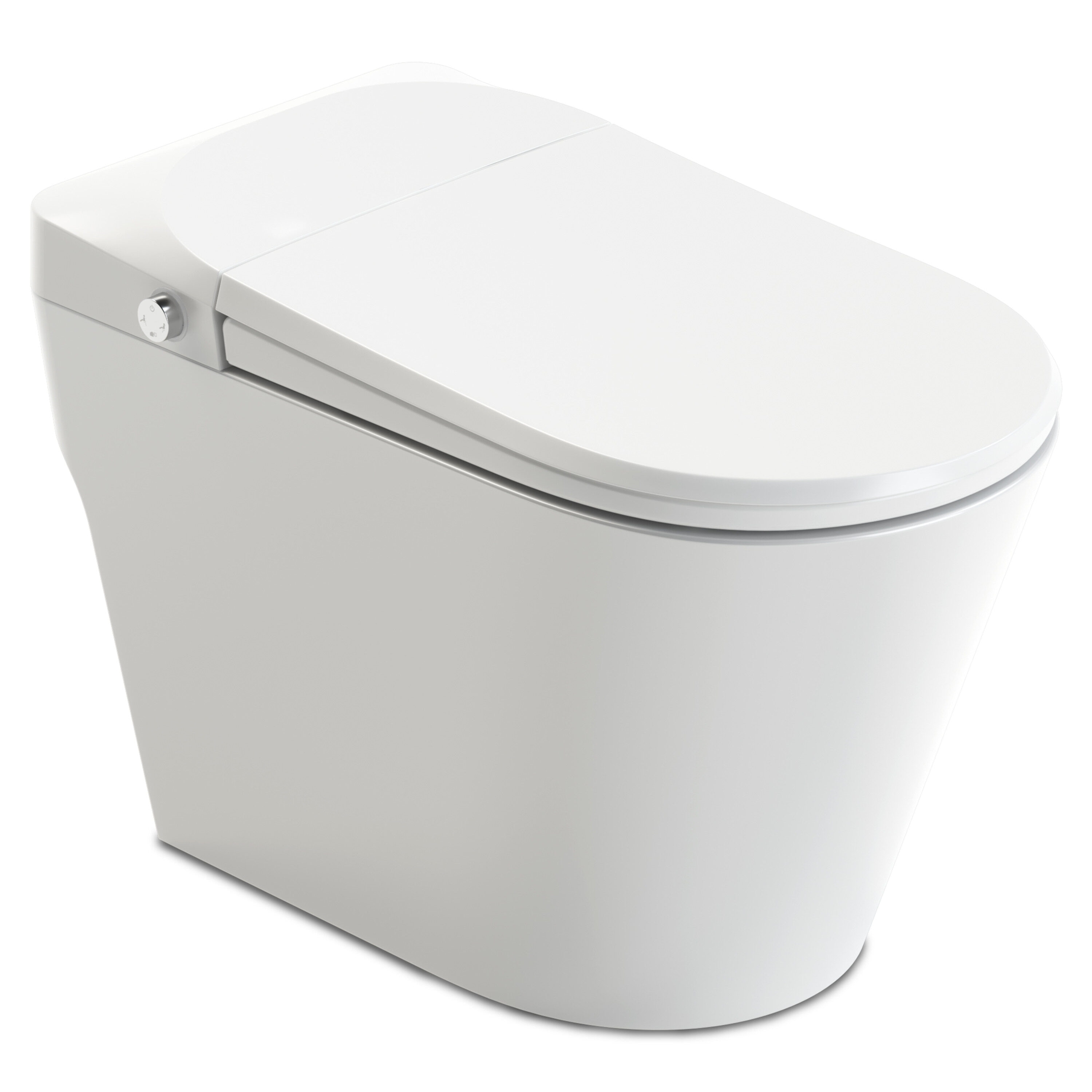 ANZZI White Touchless Flush Elongated Custom Height Back-to-wall