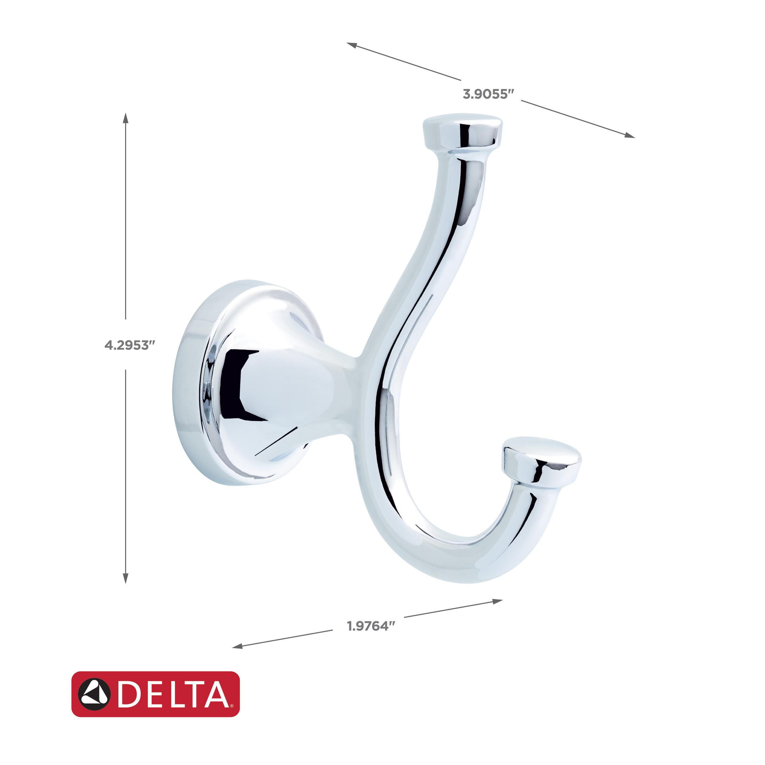Delta Cassidy Polished Chrome Double-Hook Wall Mount Towel Hook in the Towel  Hooks department at