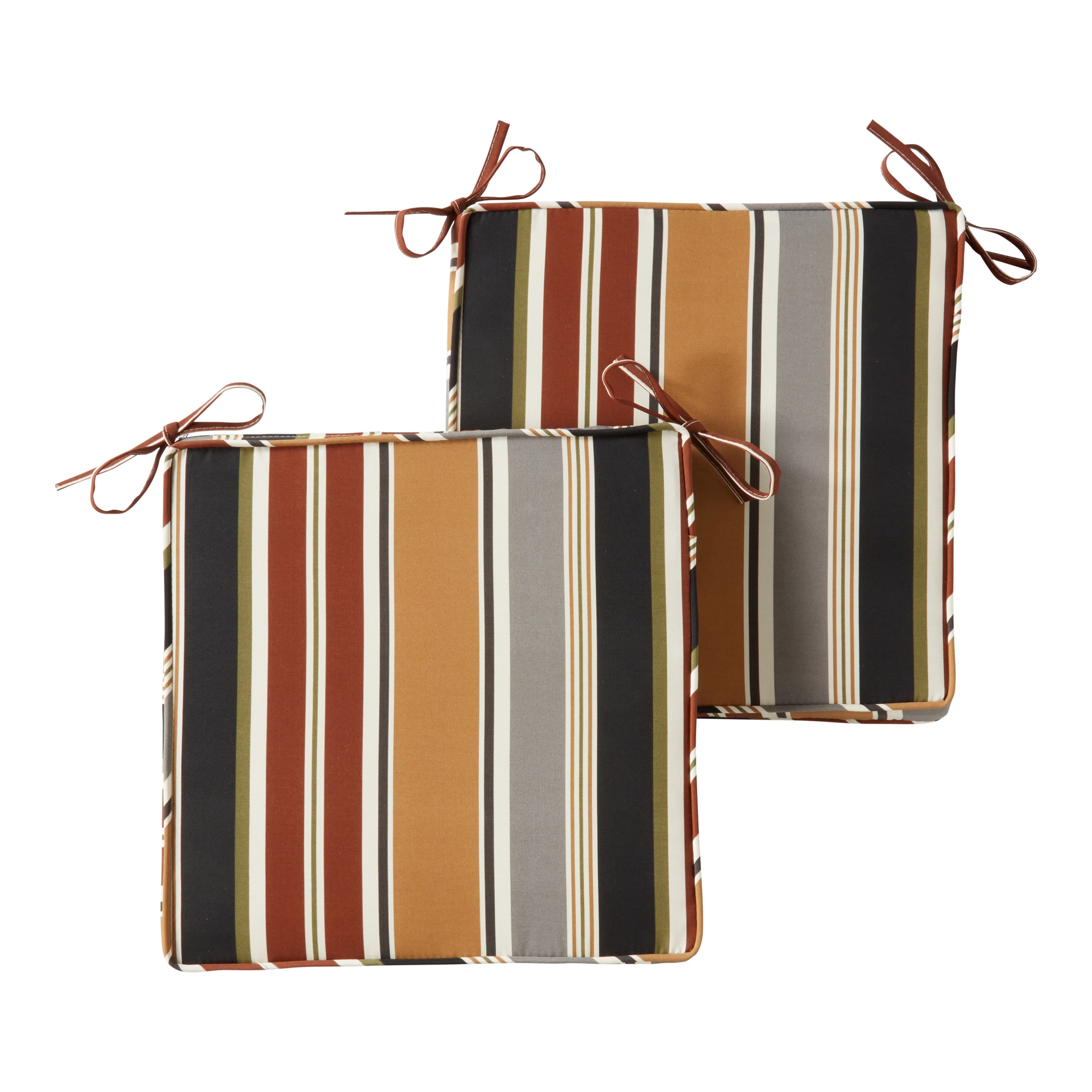 Greendale Home Fashions OP1100S2-BRICK Square Outdoor 18-in x 18-in 2 -Piece Brick Patio chair cushion