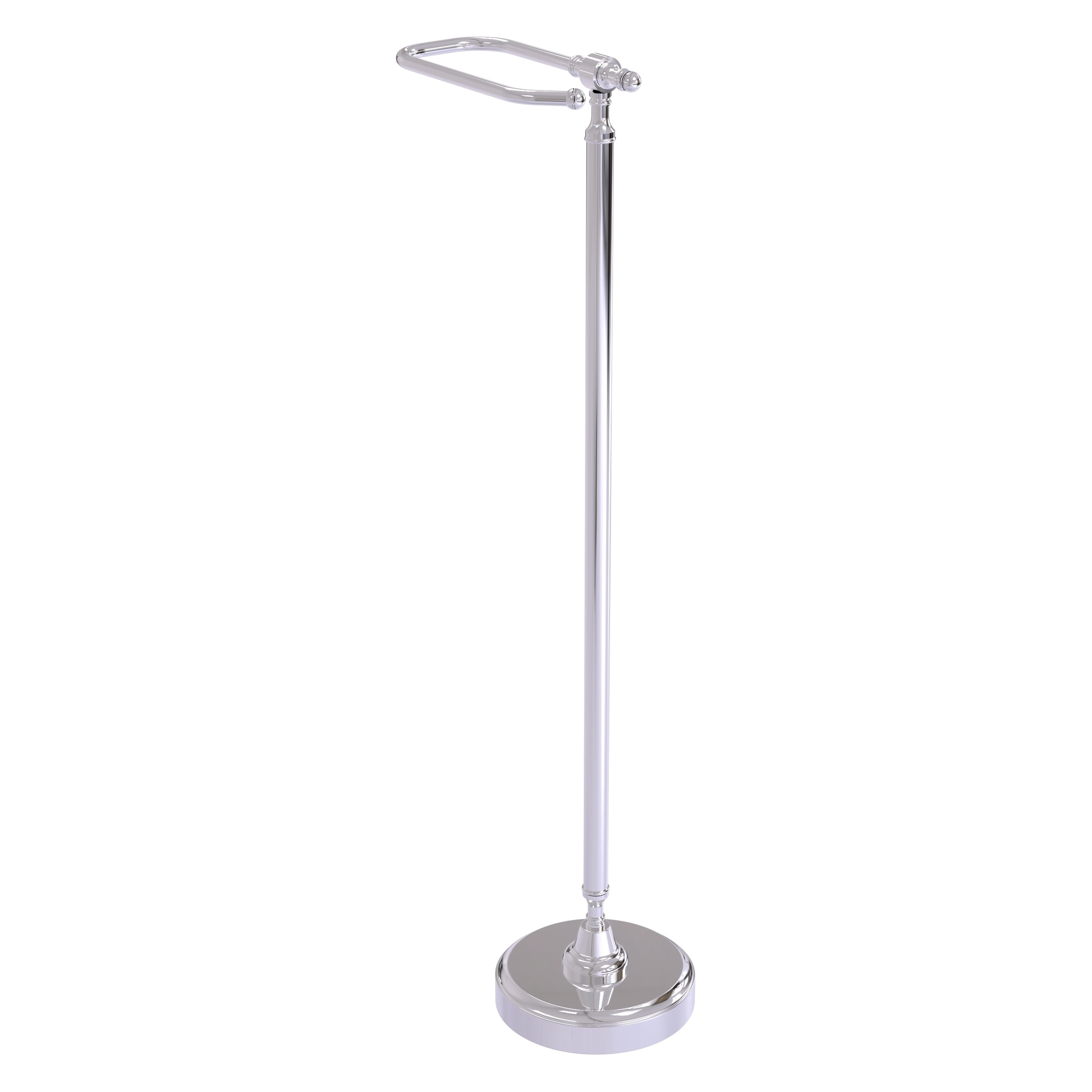 Allied Brass RDM-5-PC Retro Dot Polished Chrome Freestanding Single post Toilet Paper Holder 1 -Rolls with Storage