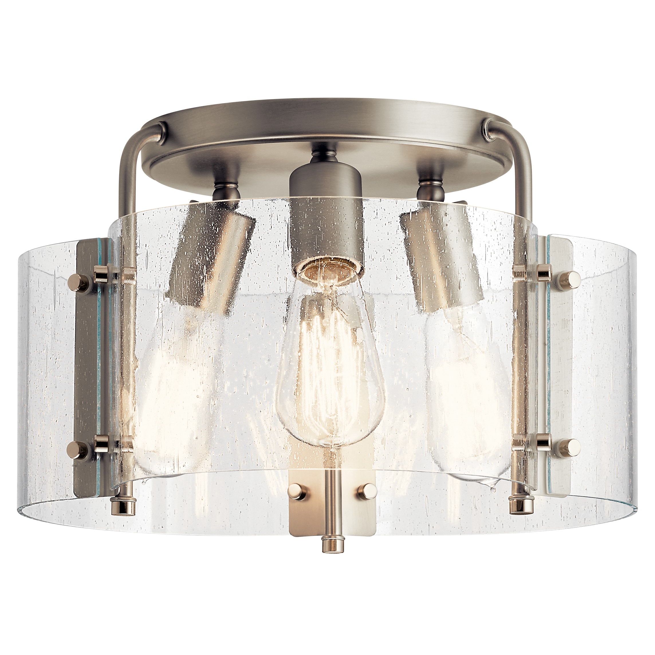 Kichler 42954NI Thoreau 3 -Light 14-in Brushed Nickel Semi Flush Mount Light