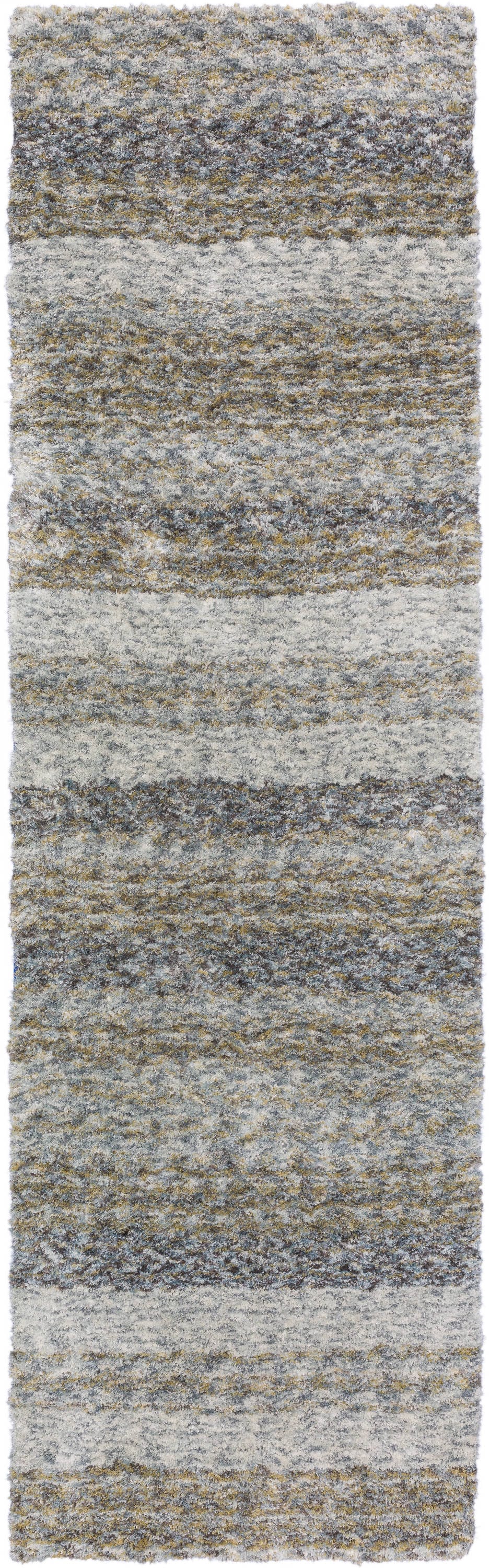 Addison Rugs ASN31GR2X8 Sanibel 2 x 8 (ft) Microfiber Gray Rectangular Indoor Stripe Mid-Century Modern Runner rug