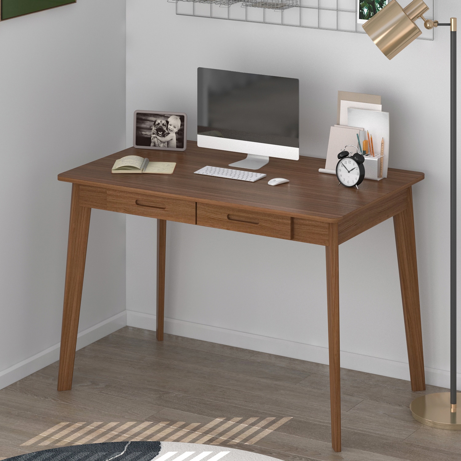 FUFU&GAGA LJY-WFKF210013-06 Writing Computer Desk 39.4-in Brown Modern/Contemporary Writing desk